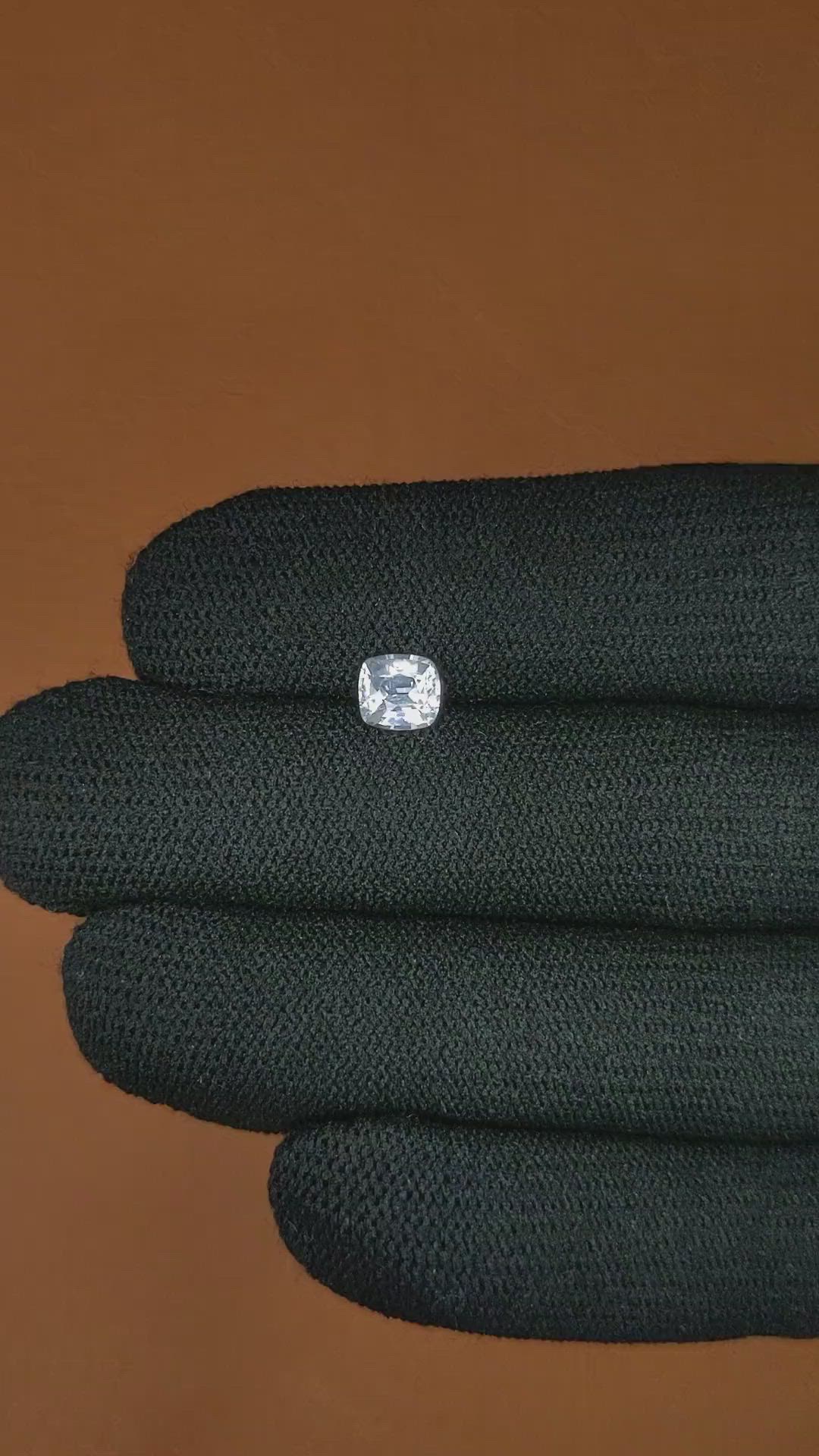 1.02 Ct. White Sapphire from Ceylon (Sri Lanka) Size Video