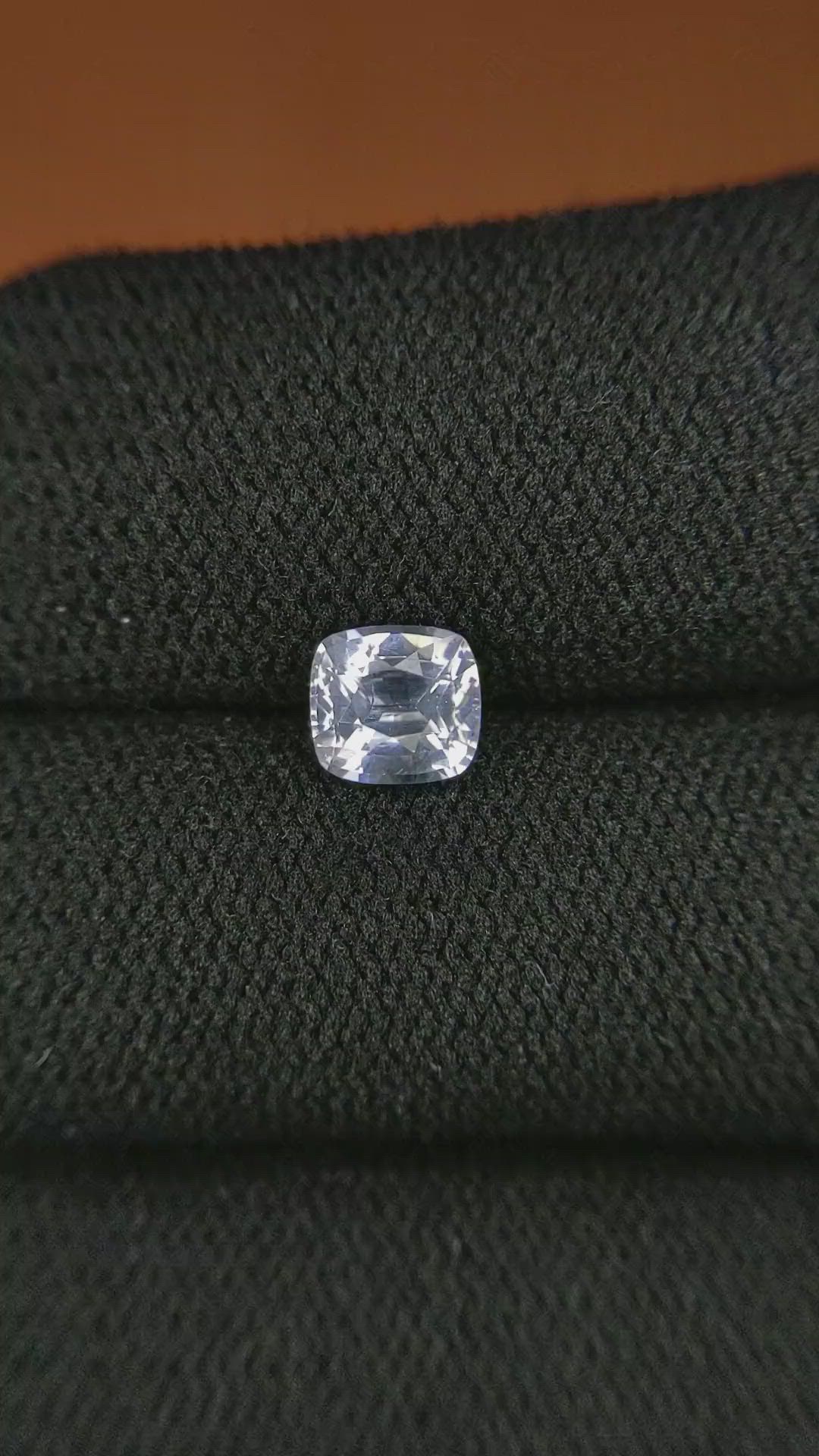 1.02 Ct. White Sapphire from Ceylon (Sri Lanka) Size Video