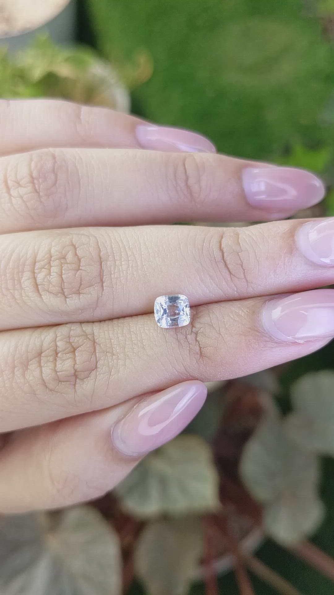 1.02 Ct. White Sapphire from Ceylon (Sri Lanka) Size Video