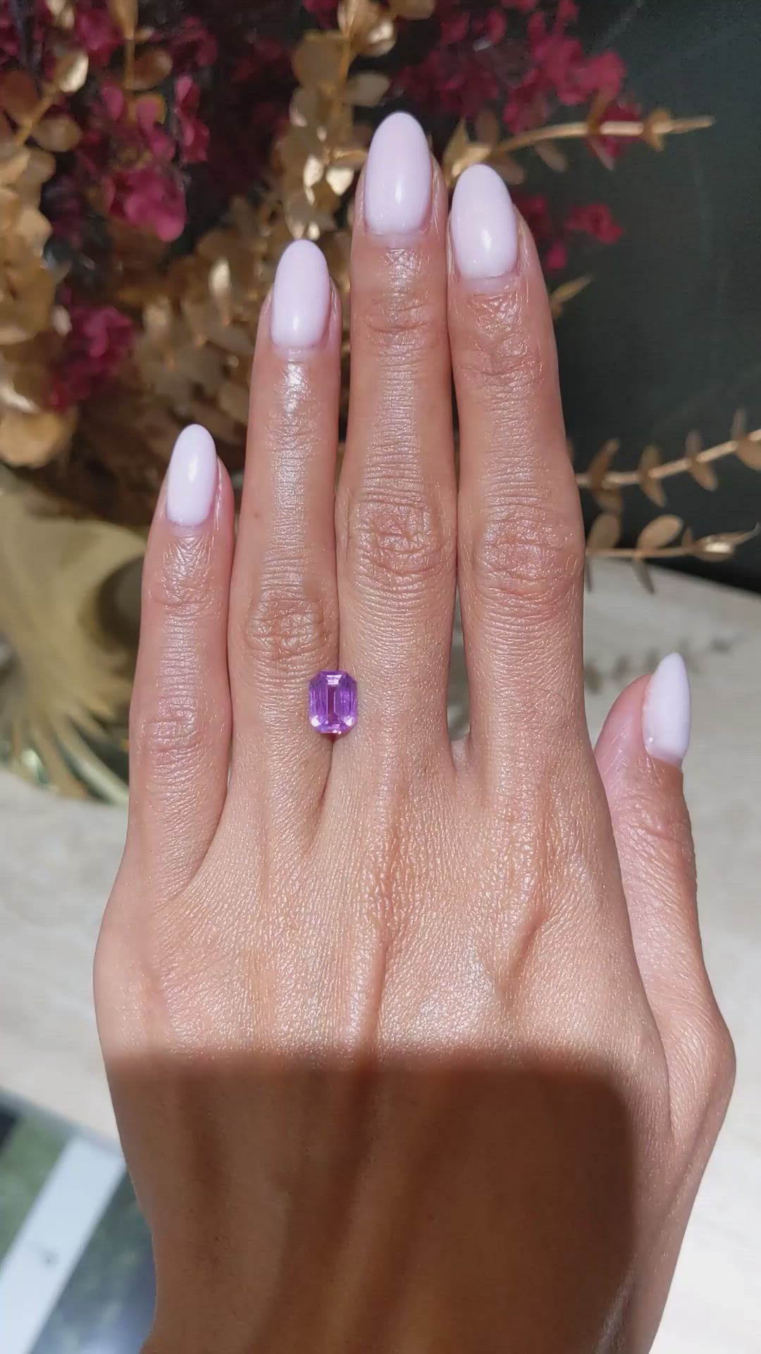 2.22 Ct. Purplish Pink Sapphire from Ceylon (Sri Lanka) Size Video