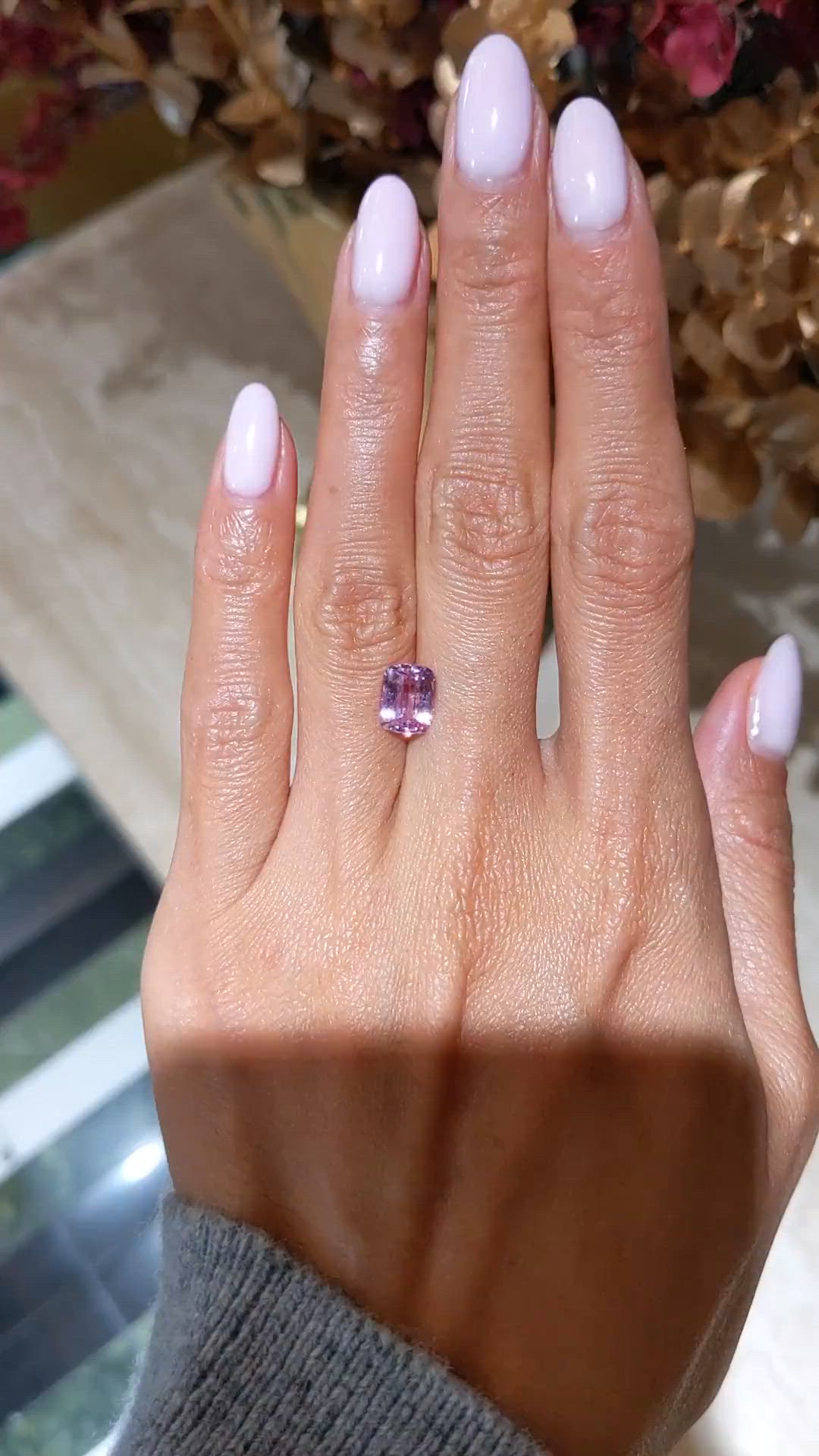 2.56 Ct. Purplish Pink Sapphire from Ceylon (Sri Lanka) Size Video