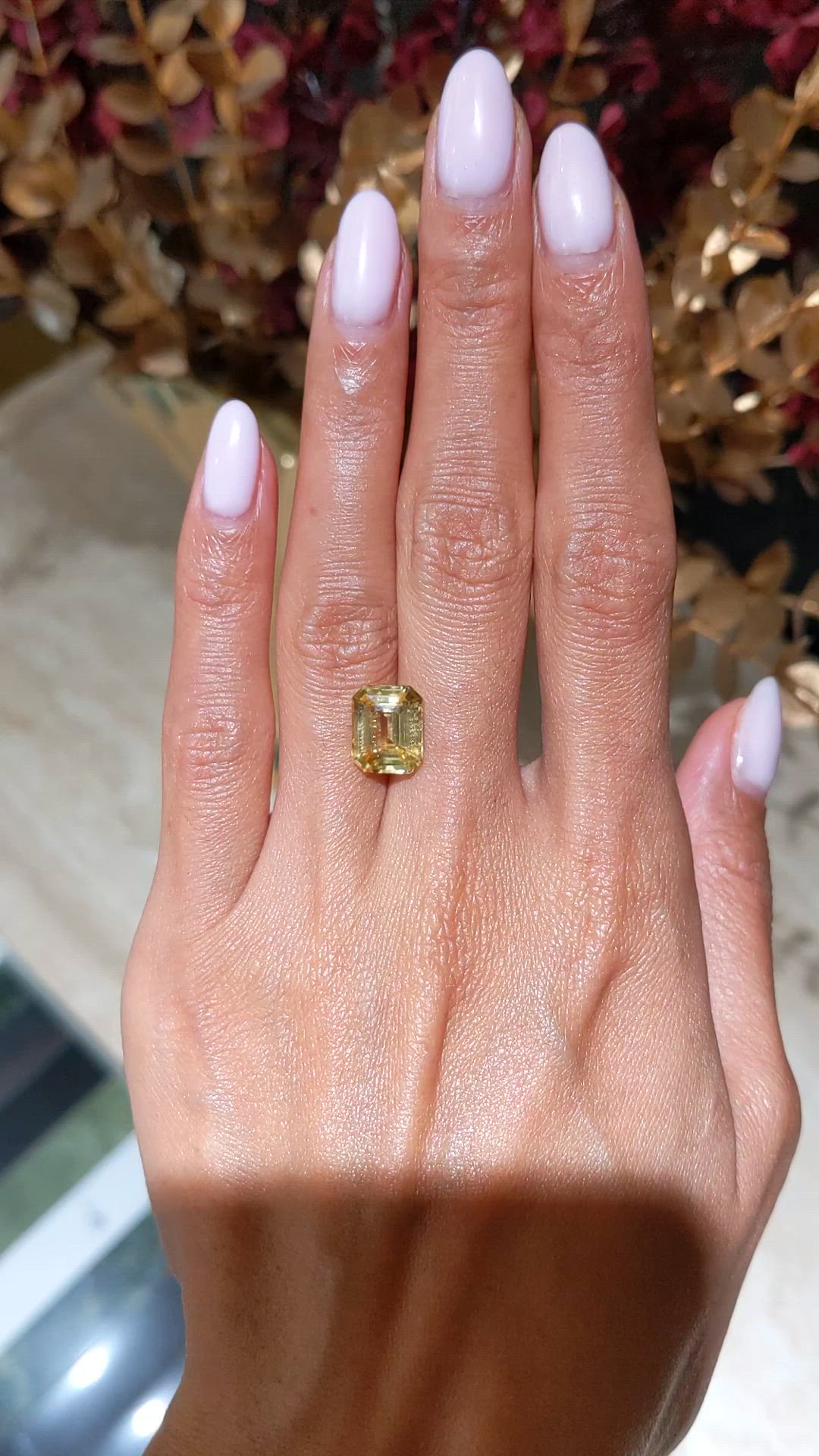 5.18 Ct. Yellow Sapphire from Ceylon (Sri Lanka) Size Video