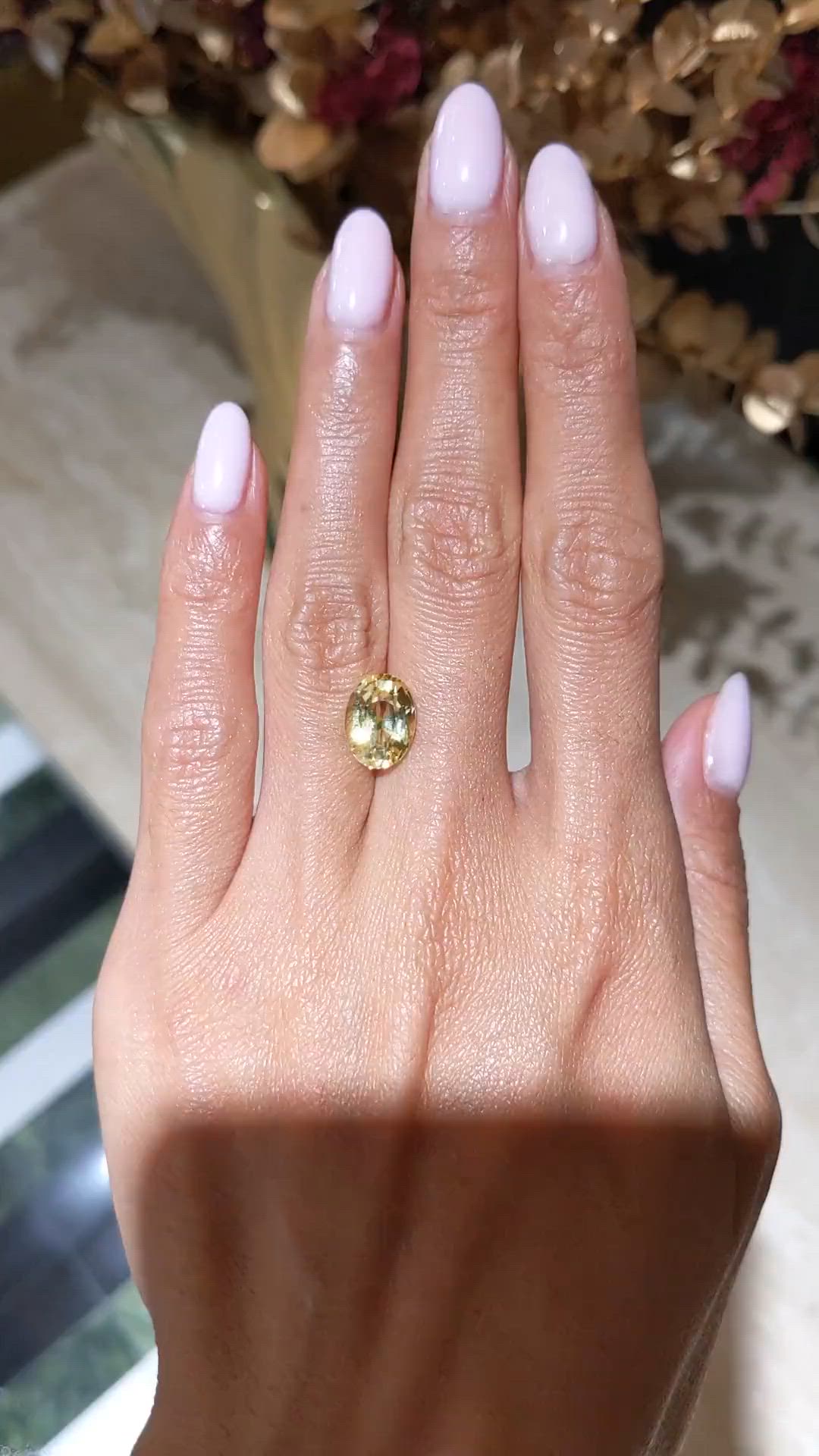 5.07 Ct. Yellow Sapphire from Ceylon (Sri Lanka) Size Video