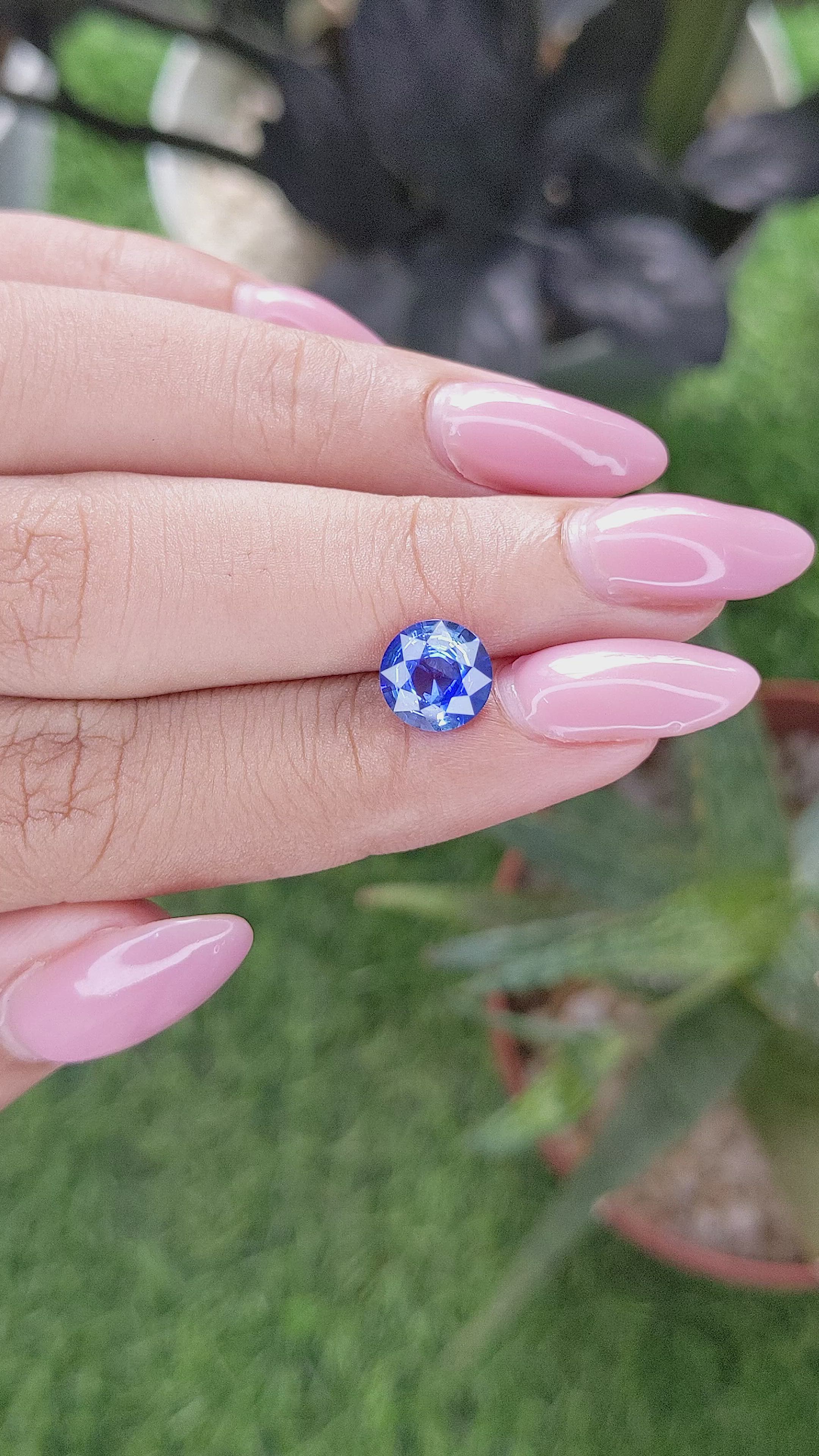 2.04 Ct. Blue Sapphire from Ceylon (Sri Lanka) Size Video
