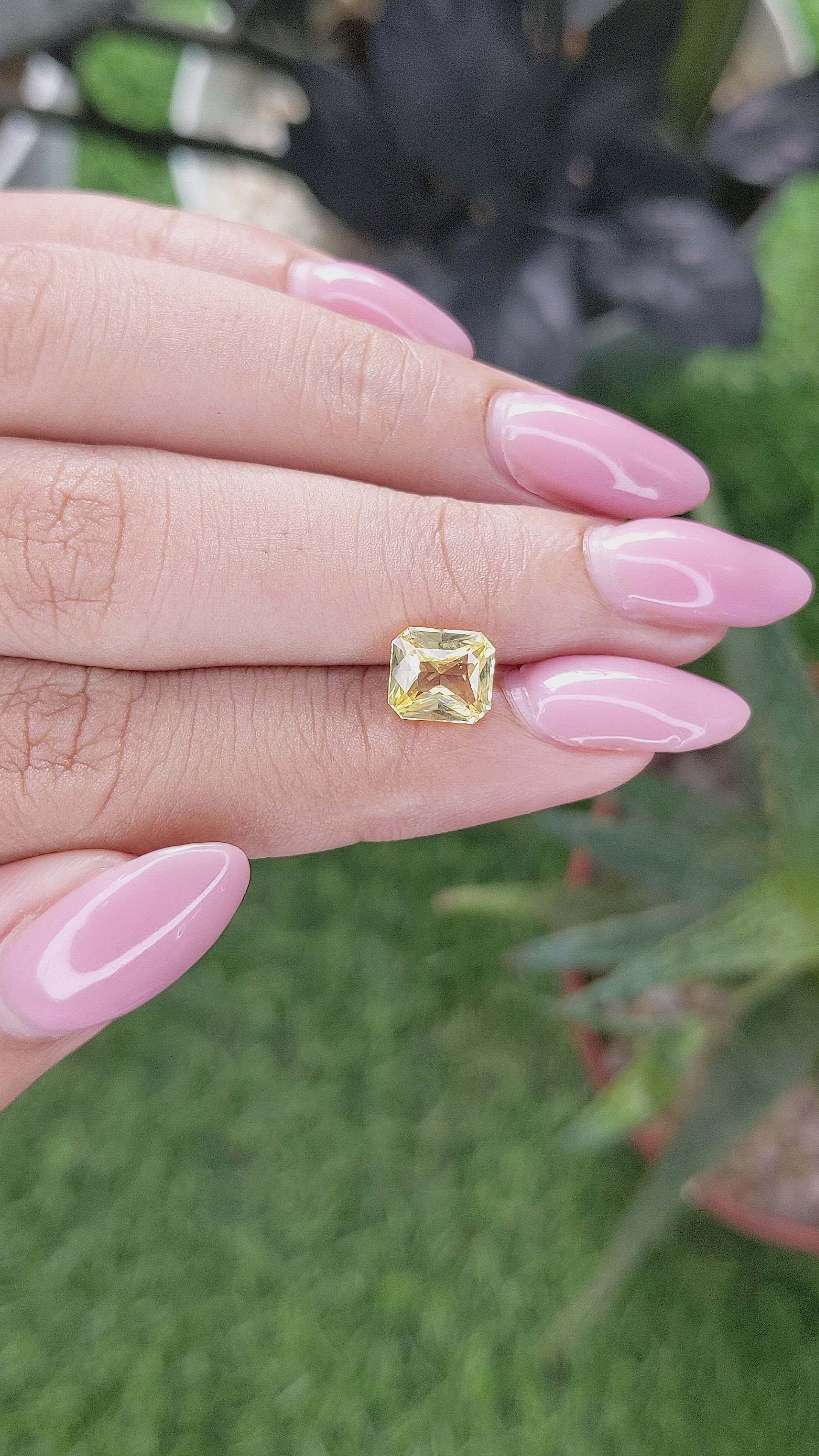 1.92 Ct. Yellow Sapphire from Ceylon (Sri Lanka) Size Video