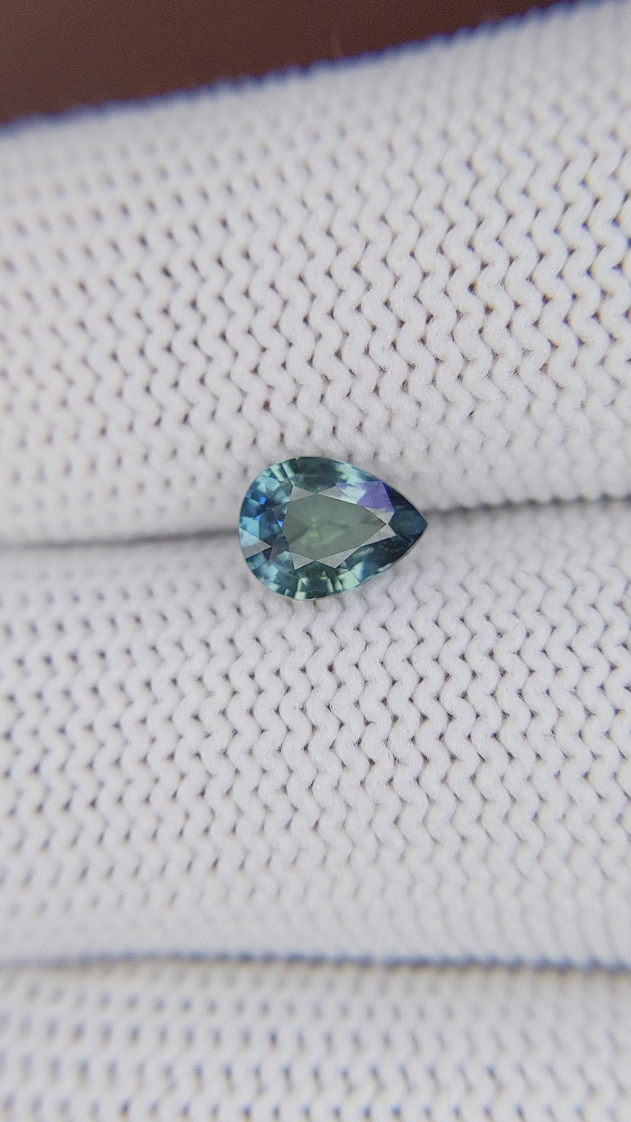 1.01 Ct. Bluish Green Sapphire from Madagascar Size Video