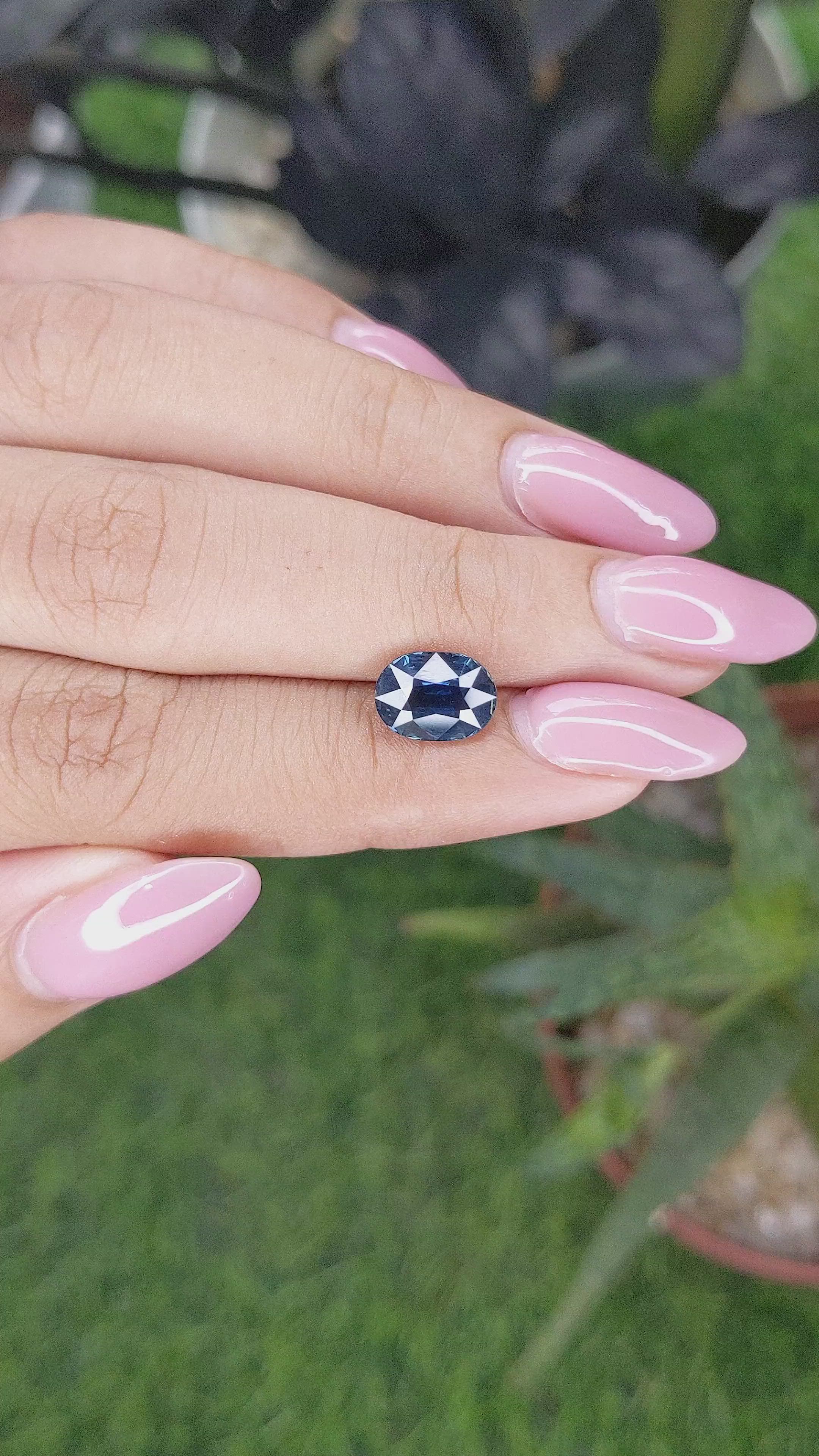 2.50 Ct. Greenish Blue Sapphire from Madagascar Size Video