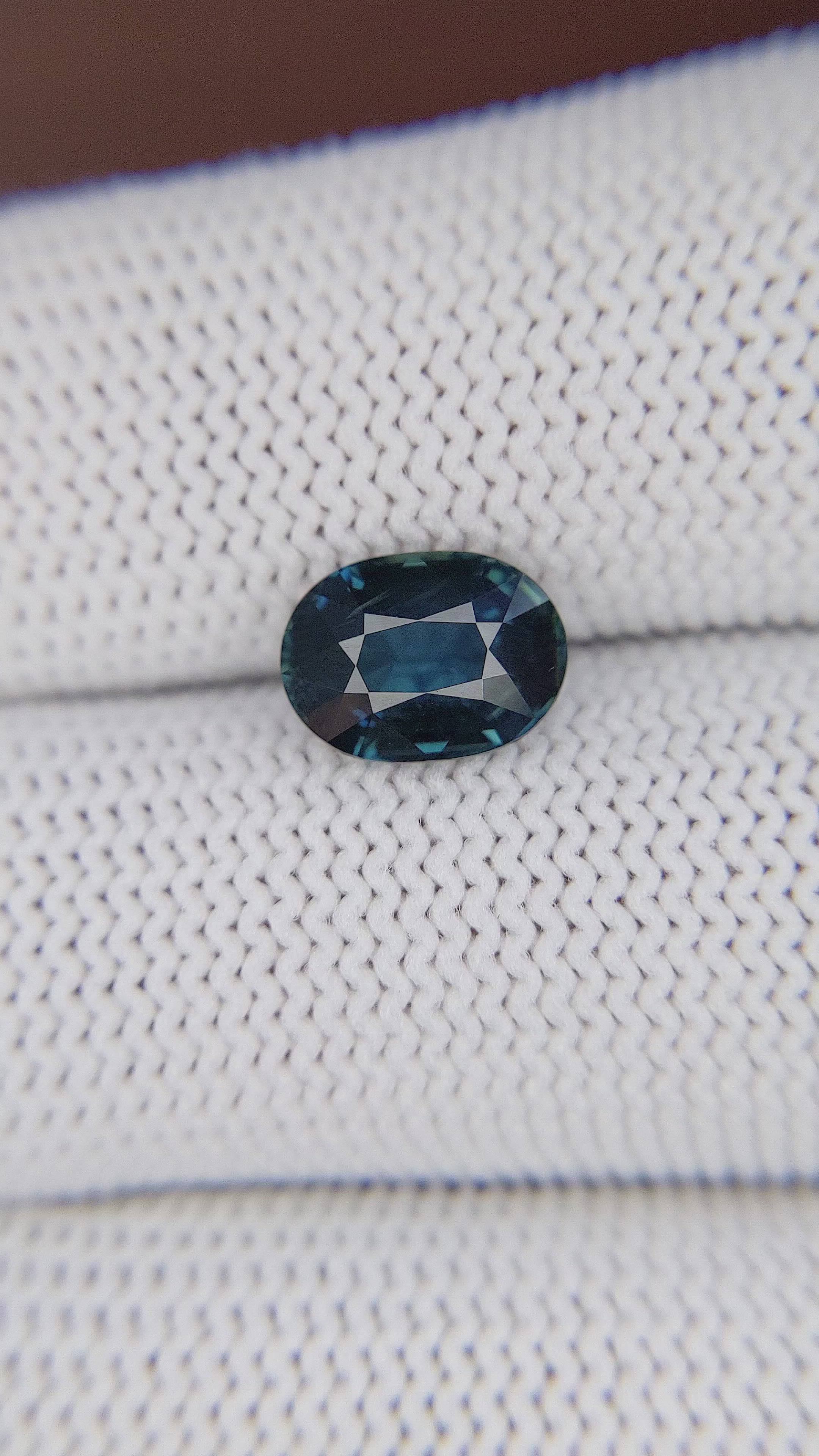 2.50 Ct. Greenish Blue Sapphire from Madagascar Size Video