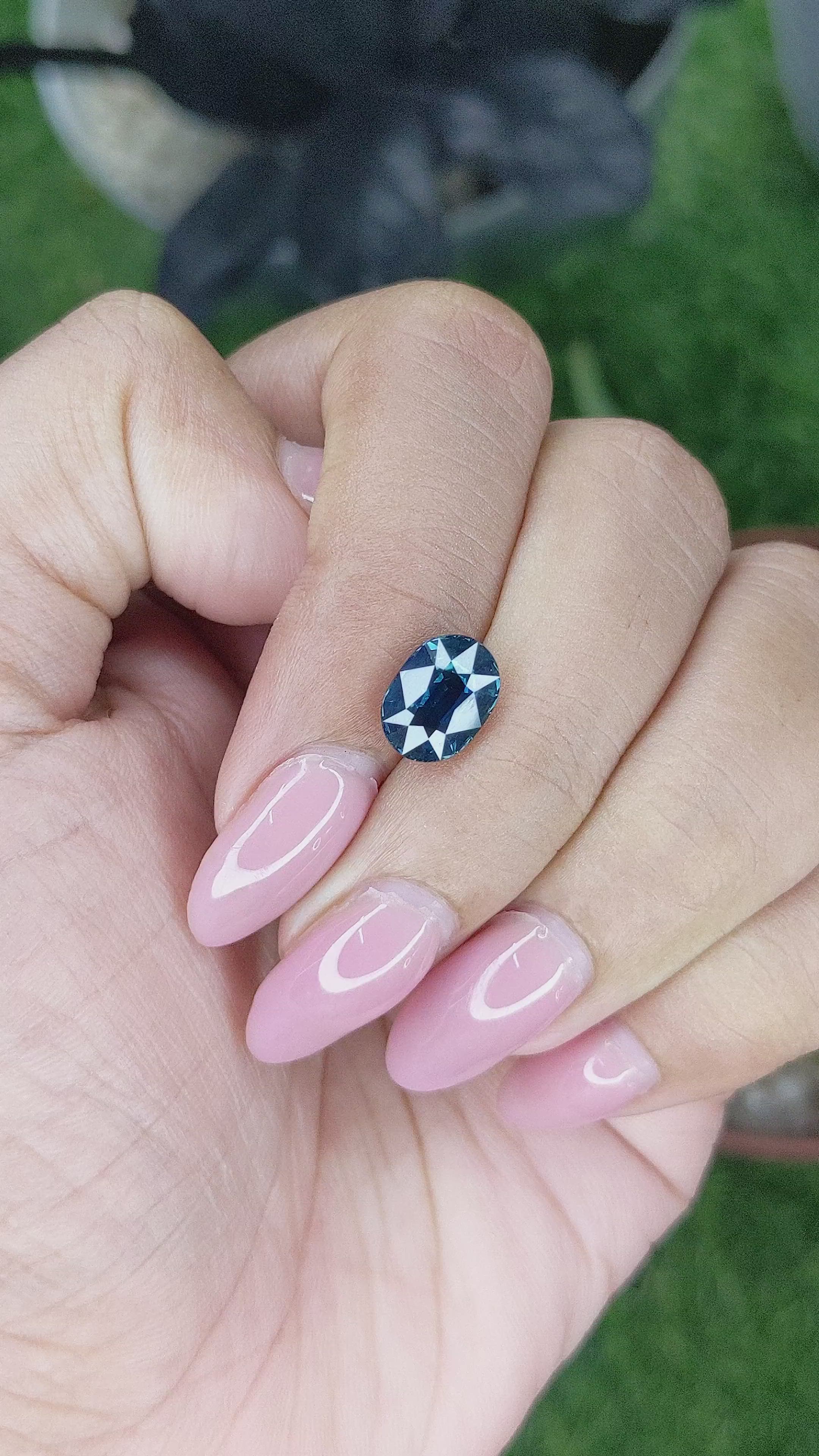 2.50 Ct. Greenish Blue Sapphire from Madagascar Size Video