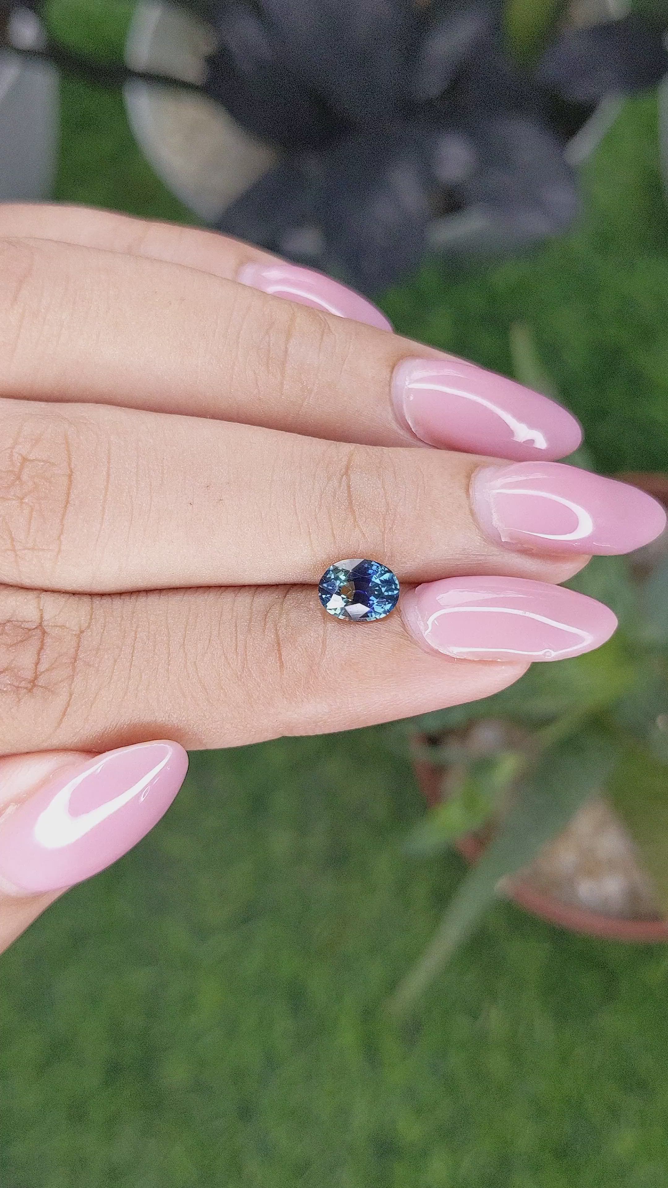 1.02 Ct. Bi Color / Parti Sapphire from Madagascar Size Video