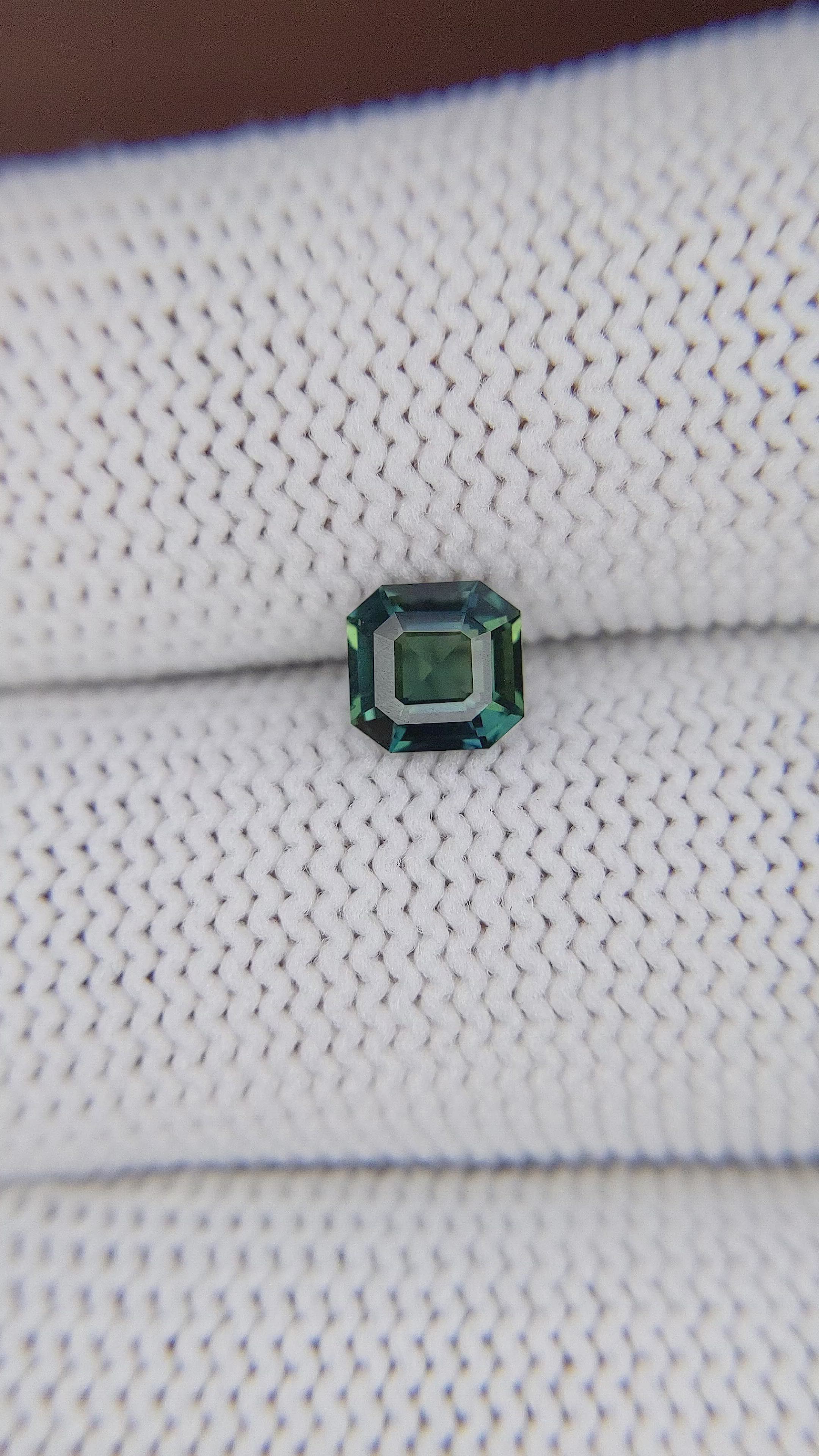 1.03 Ct. Bluish Green Sapphire from Madagascar Size Video