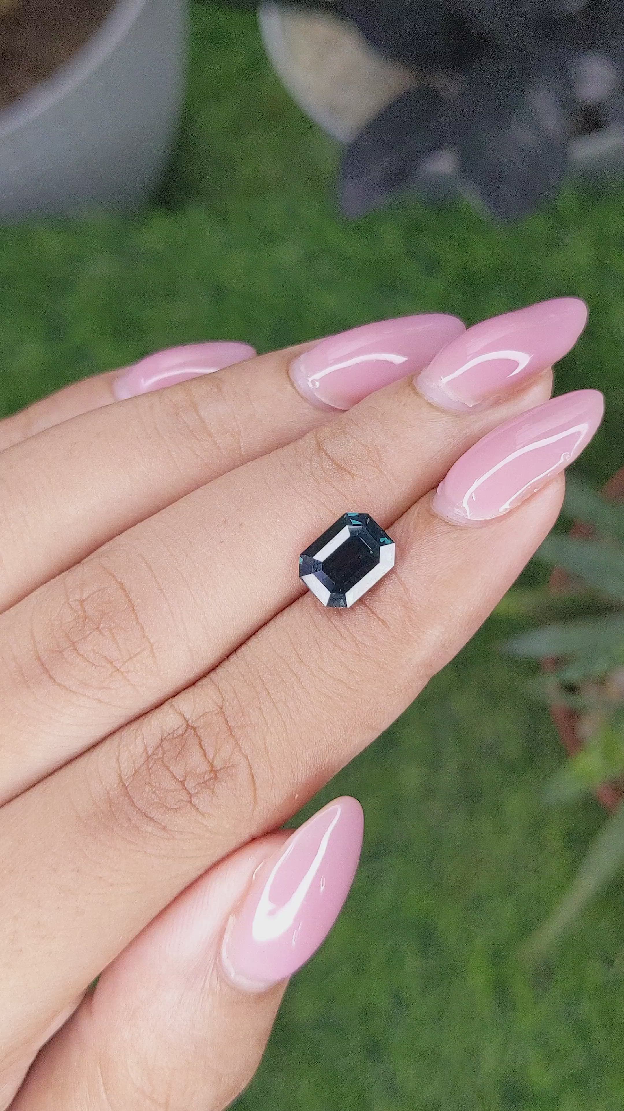 2.55 Ct. Bluish Green Sapphire from Madagascar Size Video