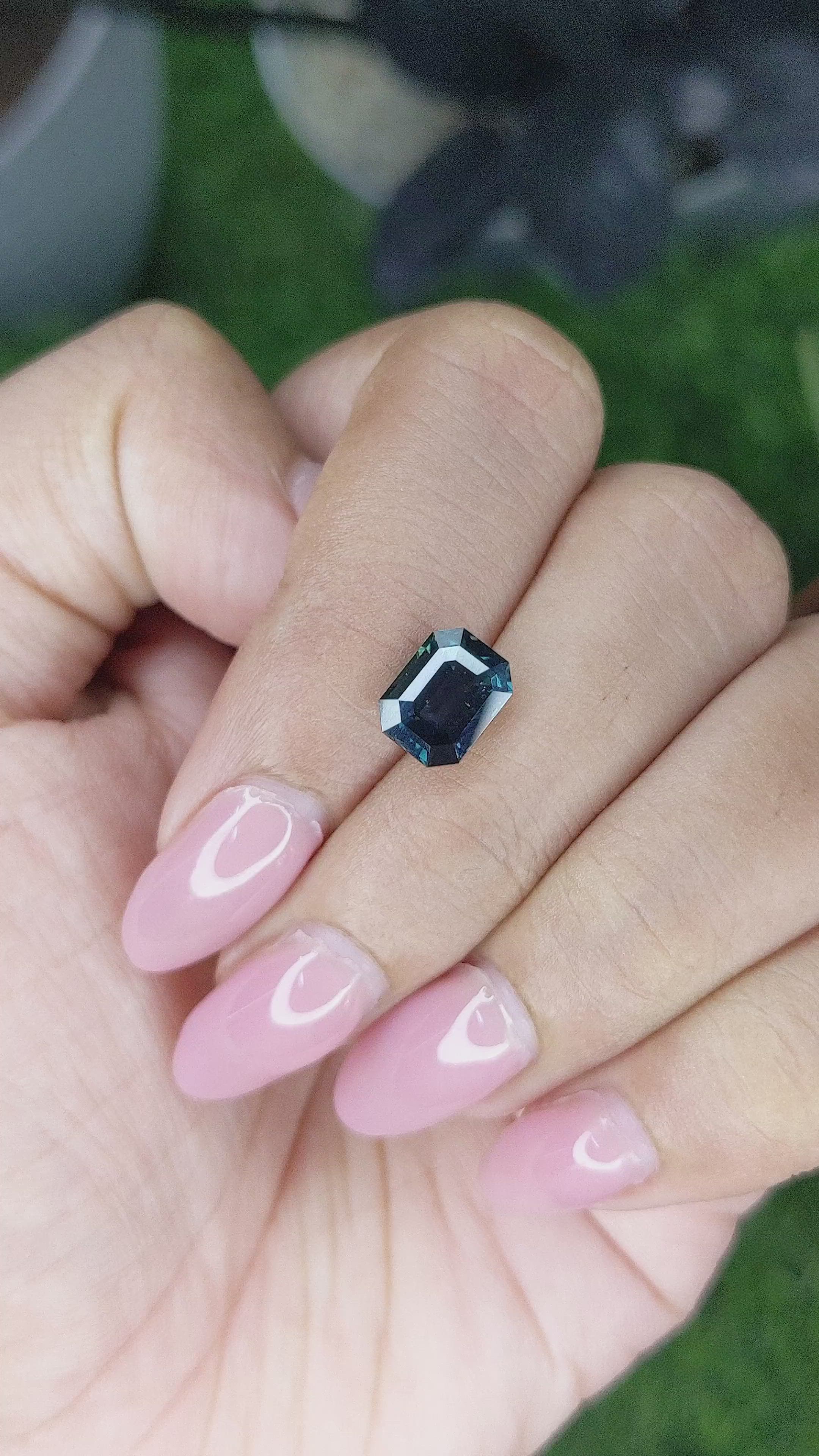 2.55 Ct. Bluish Green Sapphire from Madagascar Size Video