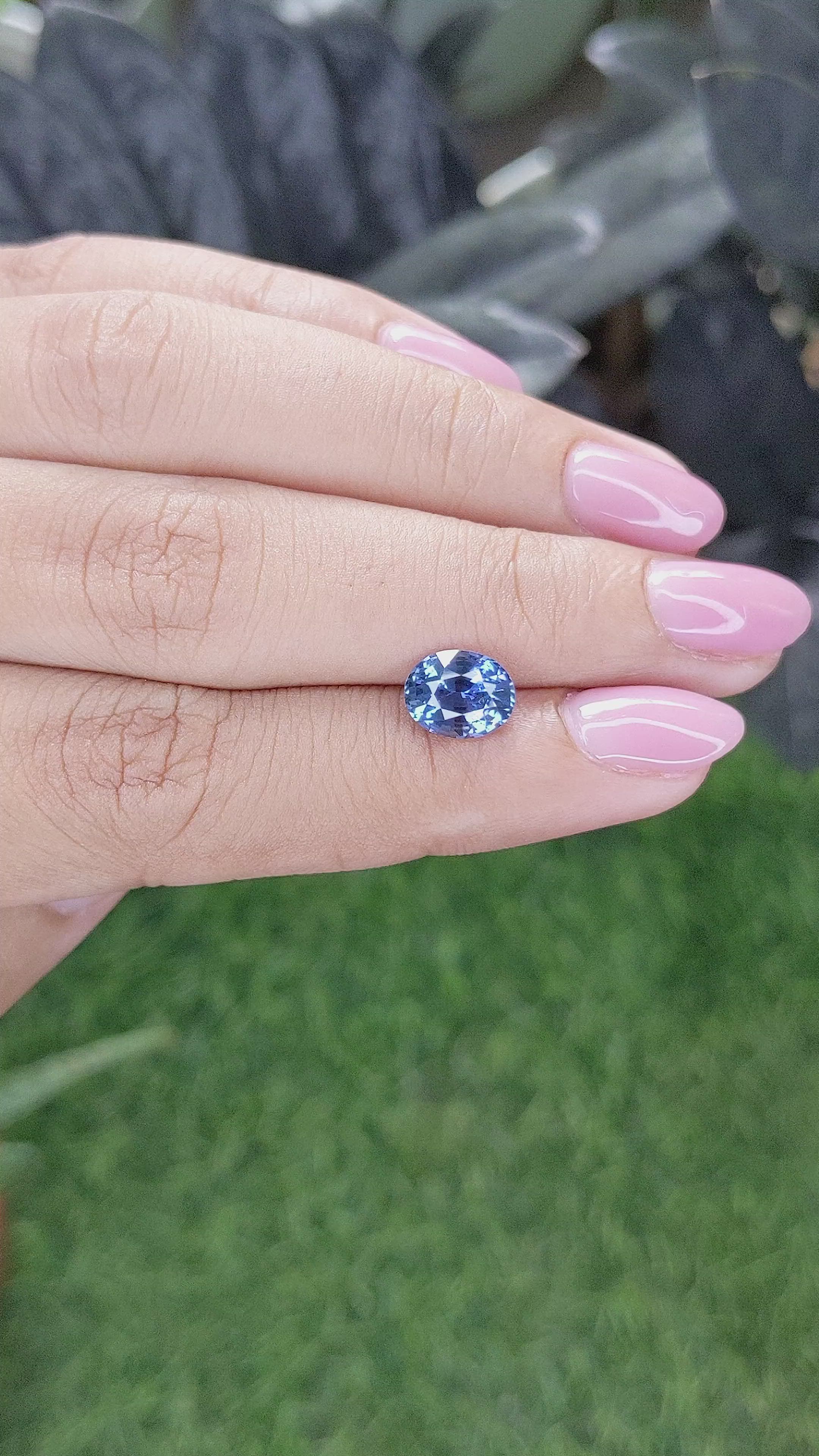 2.16 Ct. Greyish Blue Sapphire from Madagascar Size Video