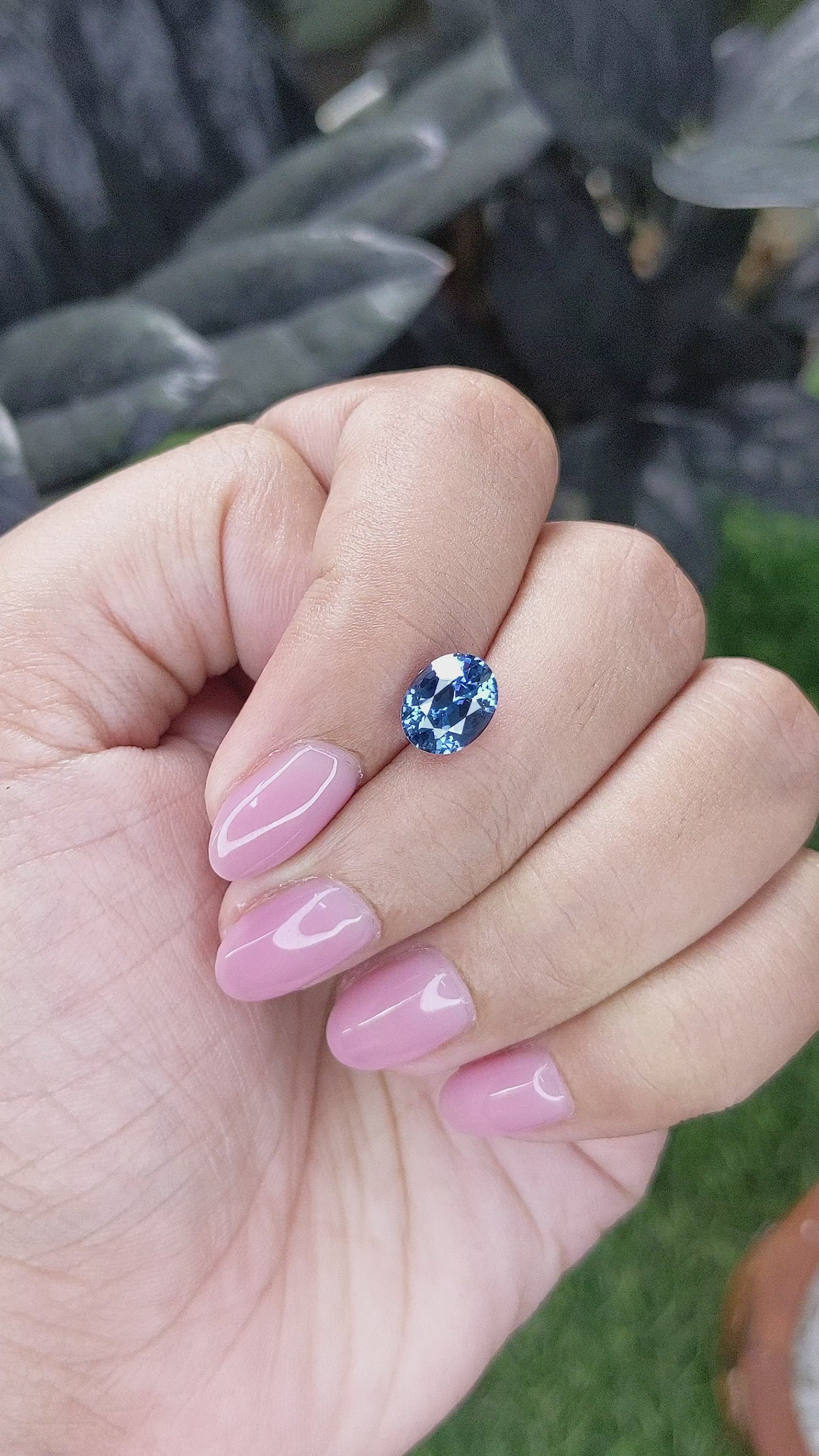 2.16 Ct. Greyish Blue Sapphire from Madagascar Size Video
