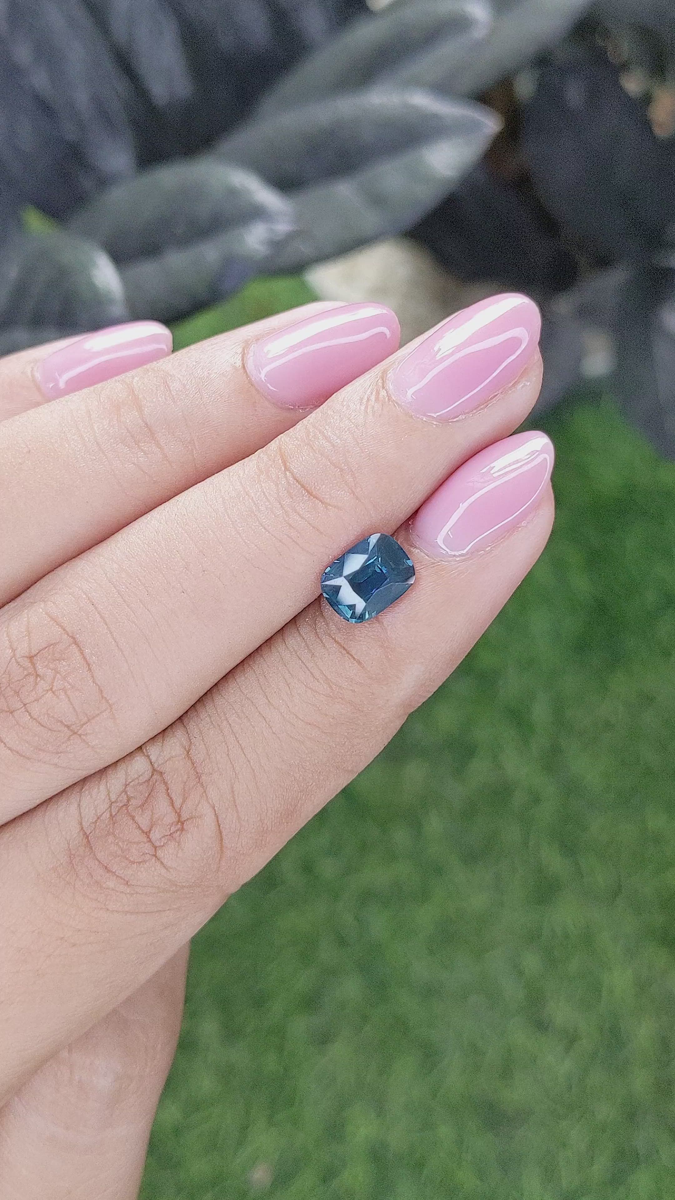 1.51 Ct. Greenish Blue Sapphire from Madagascar Size Video