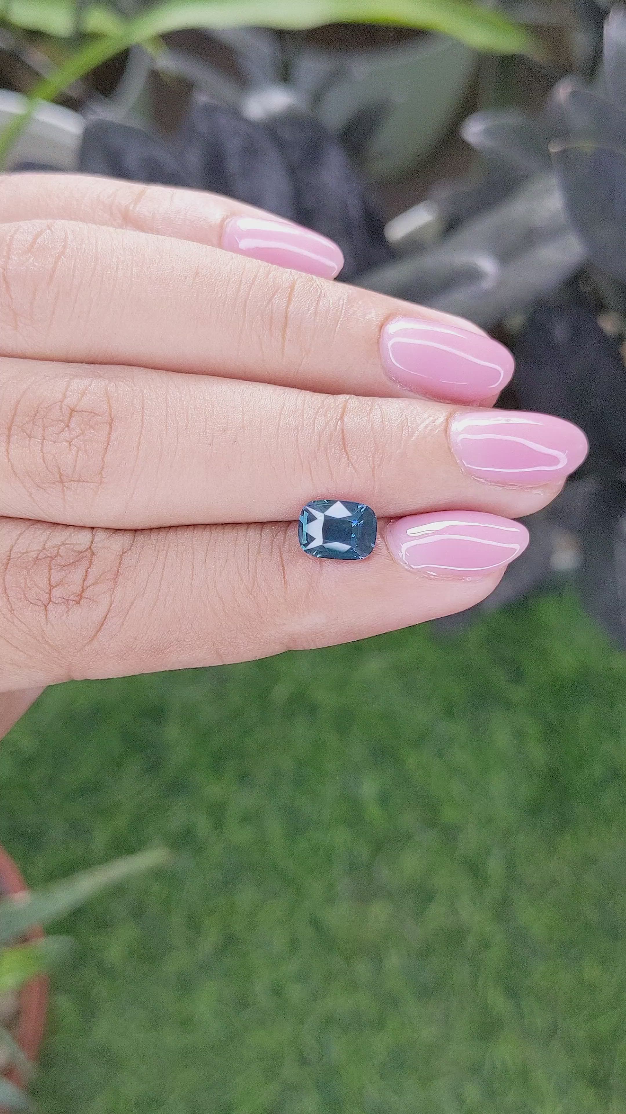 1.51 Ct. Greenish Blue Sapphire from Madagascar Size Video