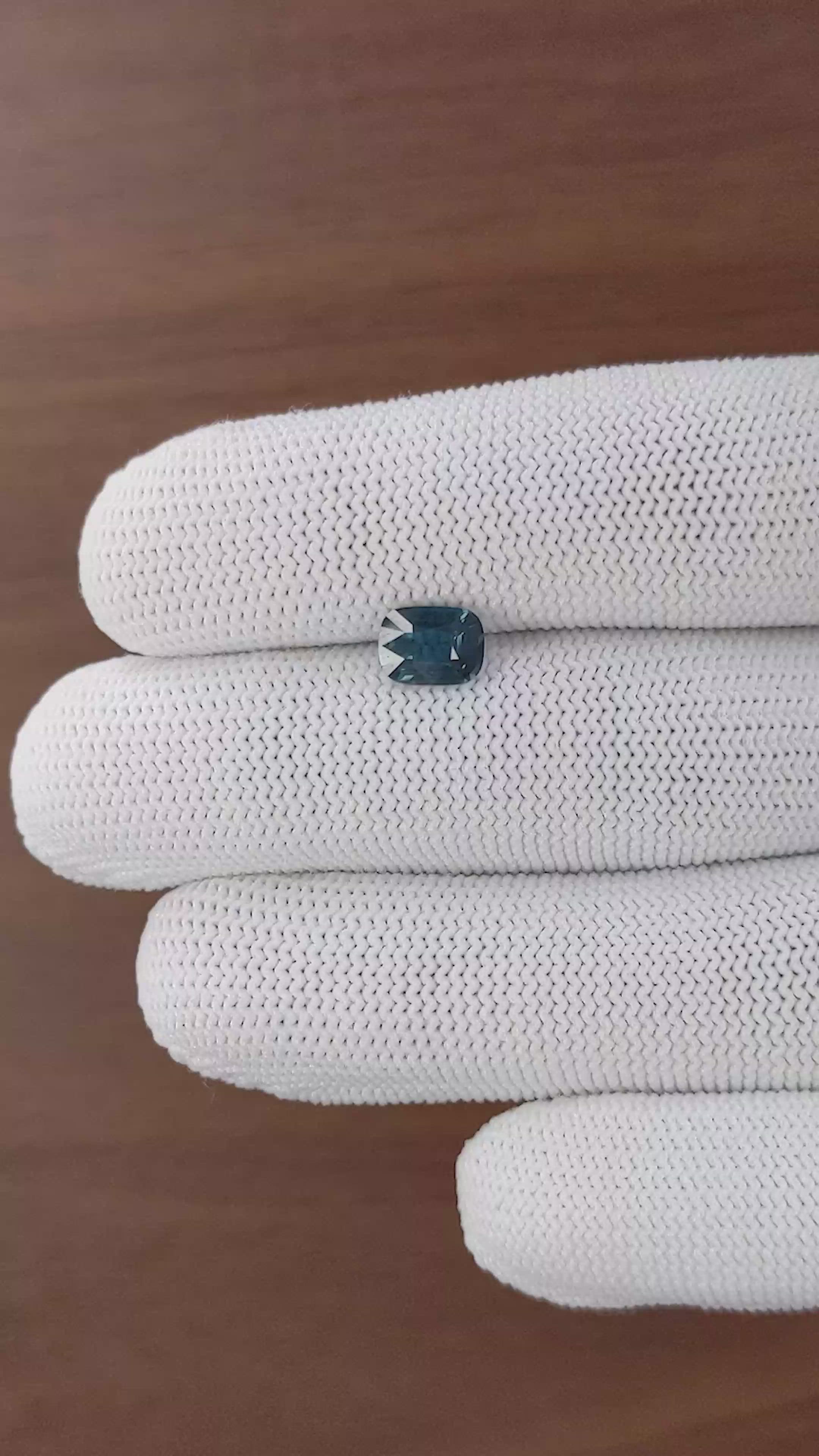 1.51 Ct. Greenish Blue Sapphire from Madagascar Size Video