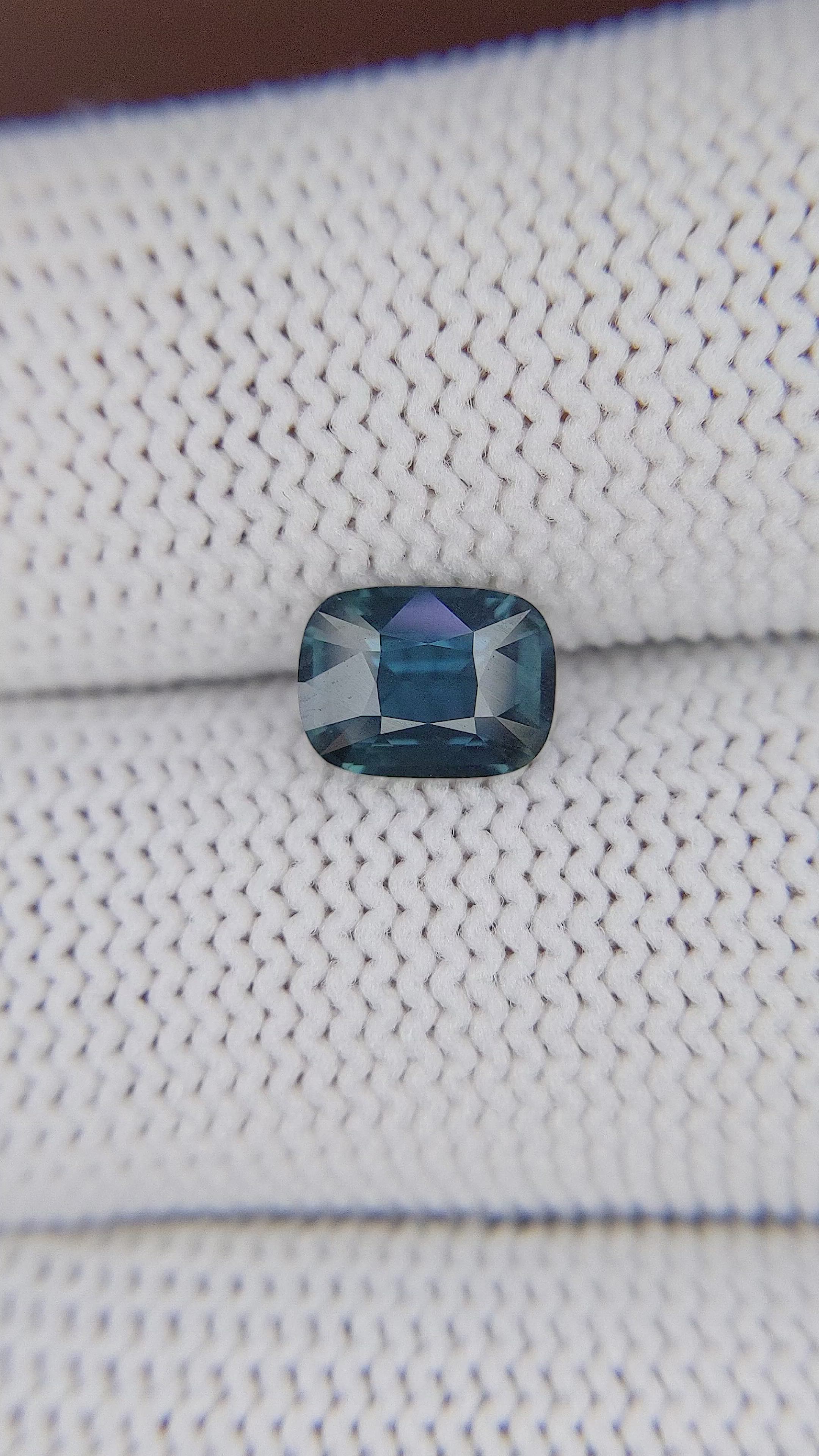 1.51 Ct. Greenish Blue Sapphire from Madagascar Size Video