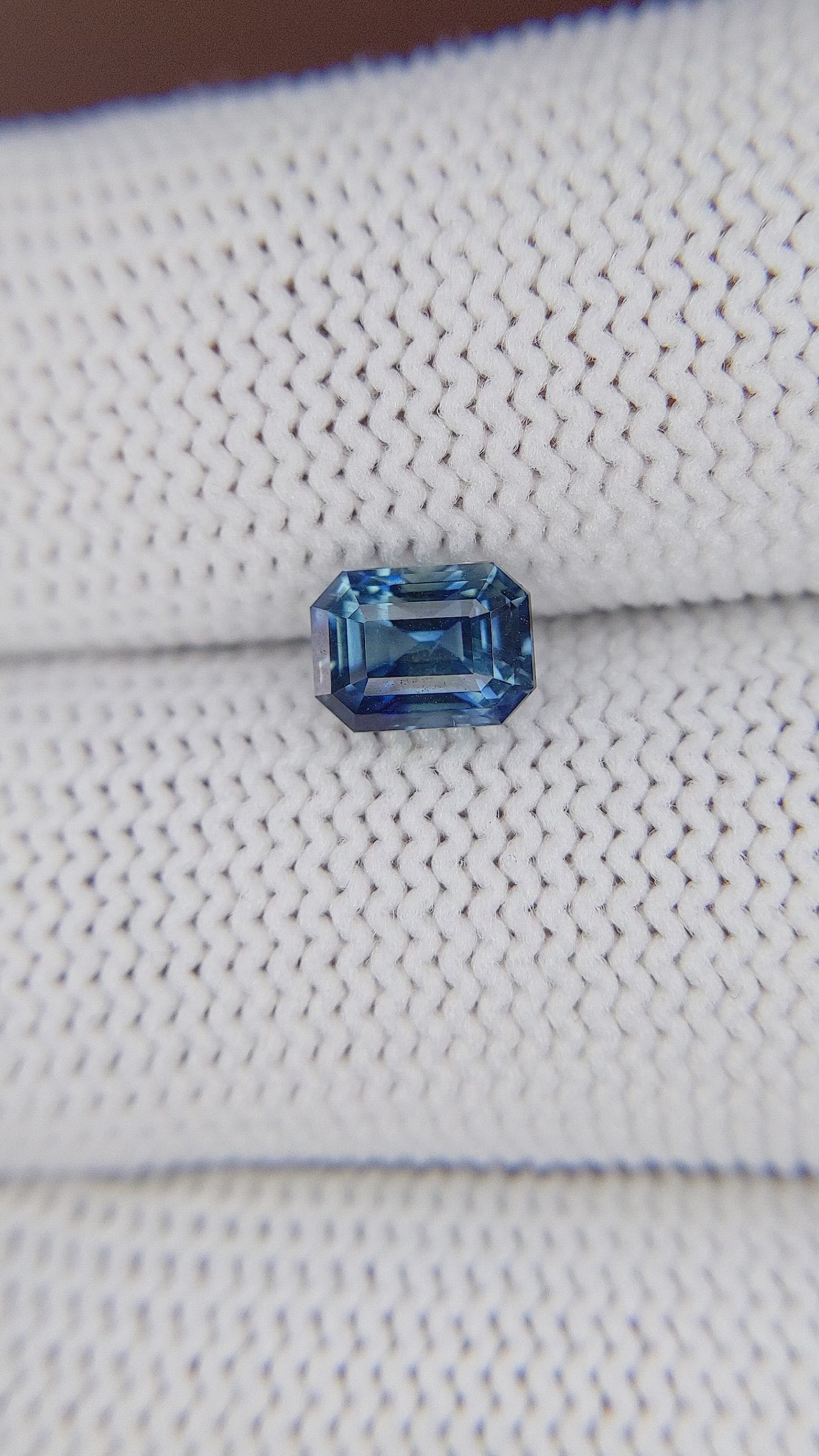 1.56 Ct. Greenish Blue Sapphire from Madagascar Size Video