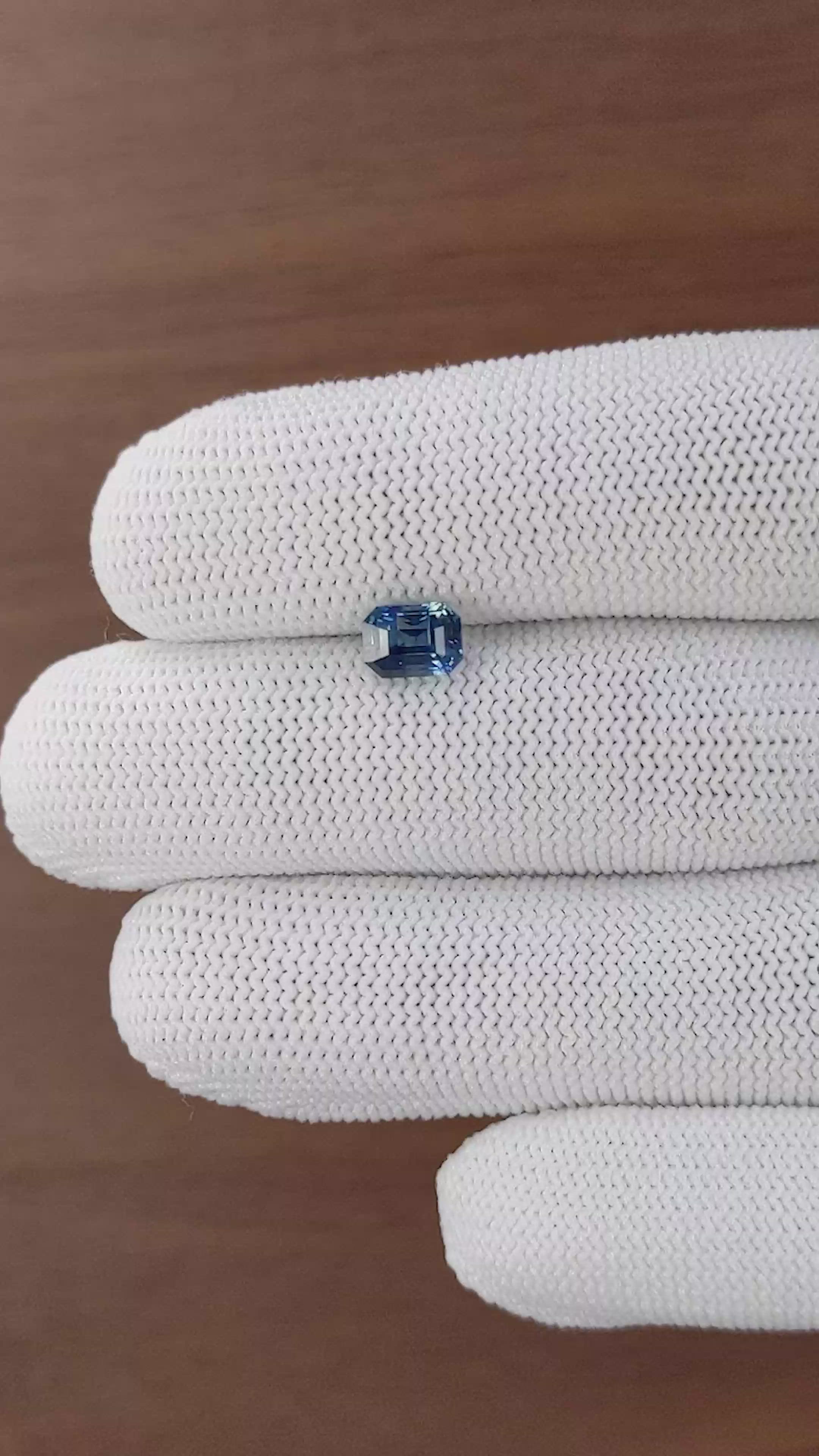 1.56 Ct. Greenish Blue Sapphire from Madagascar Size Video