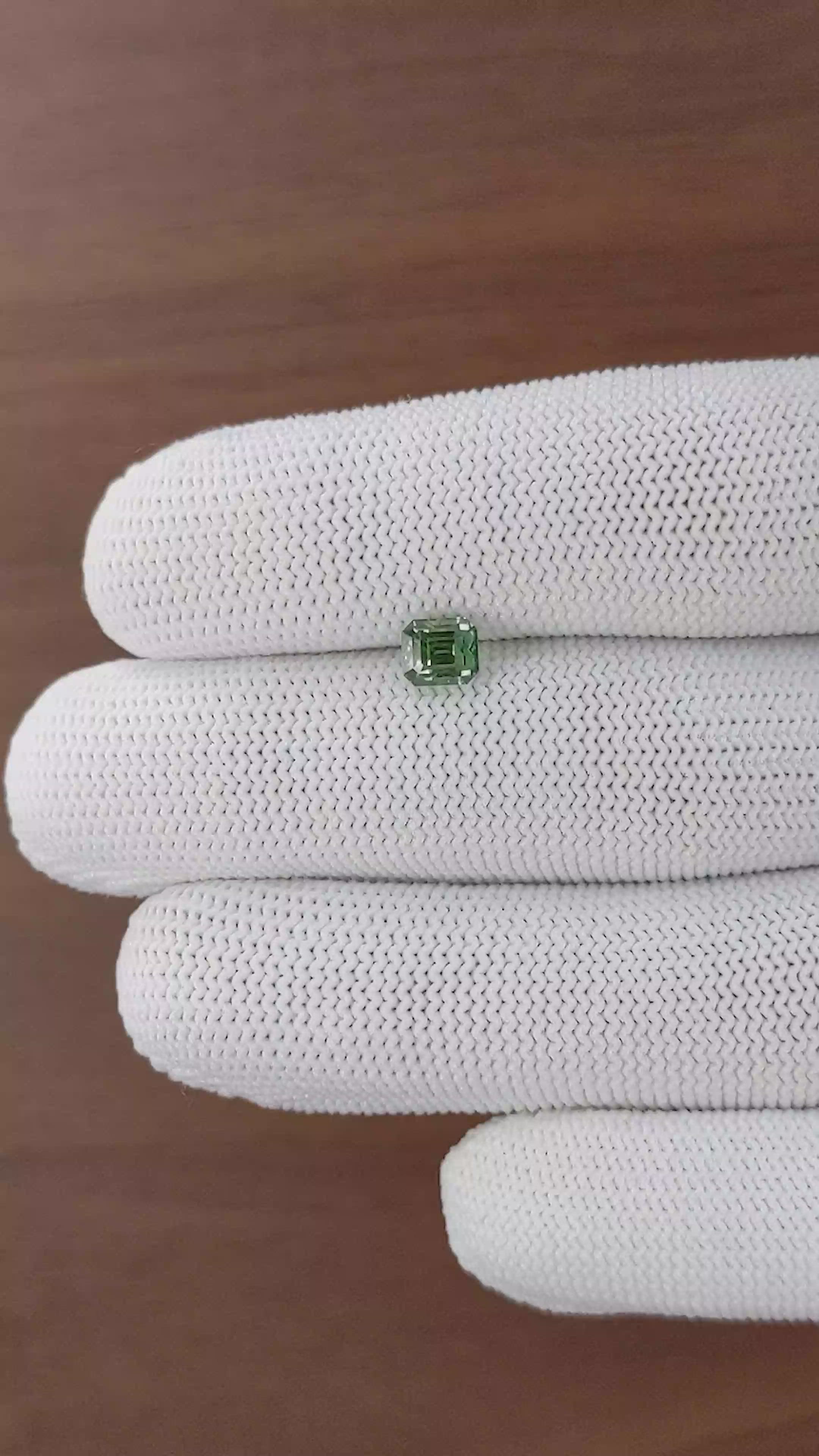 1.26 Ct. Bluish Green Sapphire from Madagascar Size Video