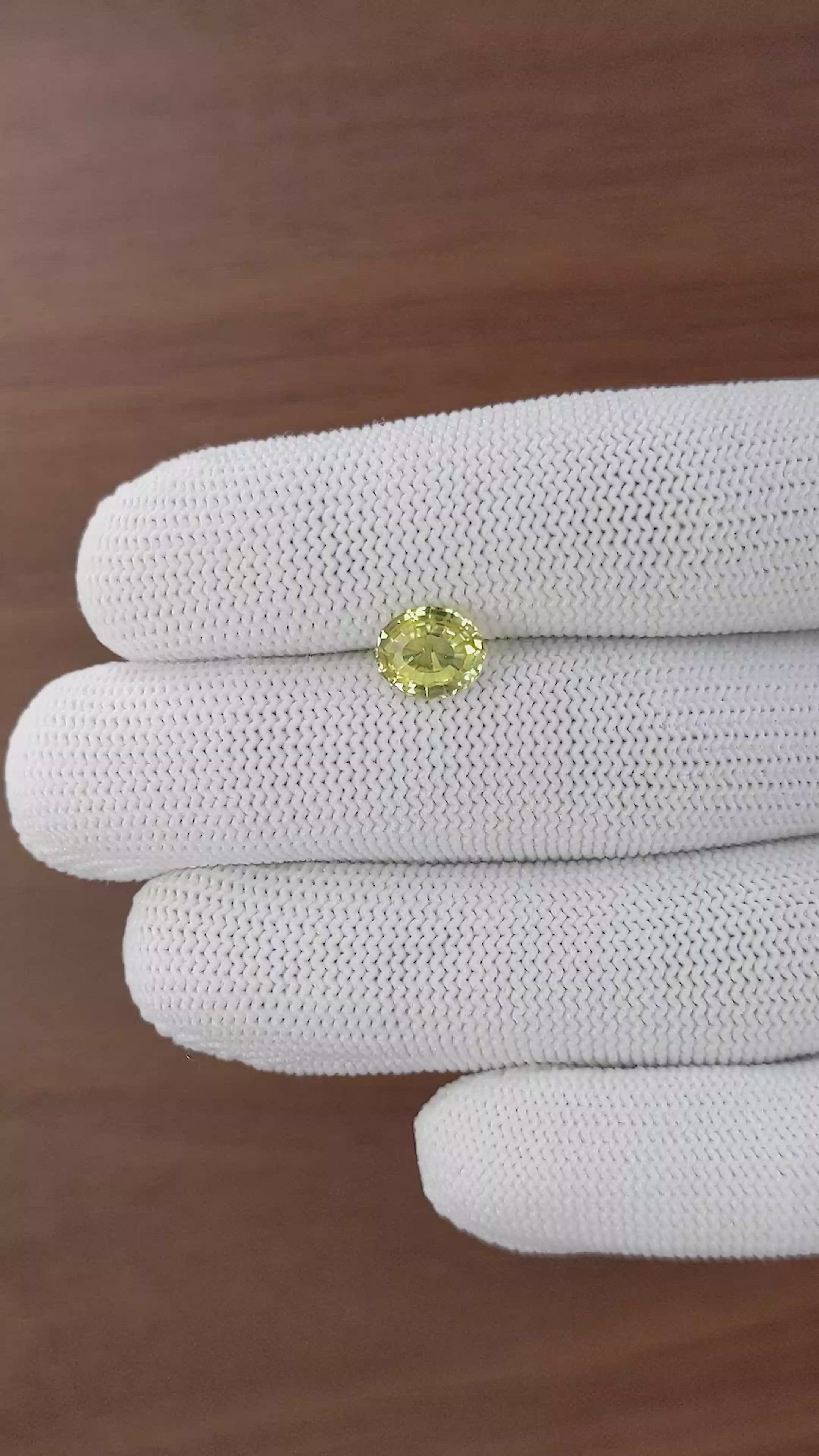 2.09 Ct. Greenish Yellow Sapphire from Madagascar Size Video