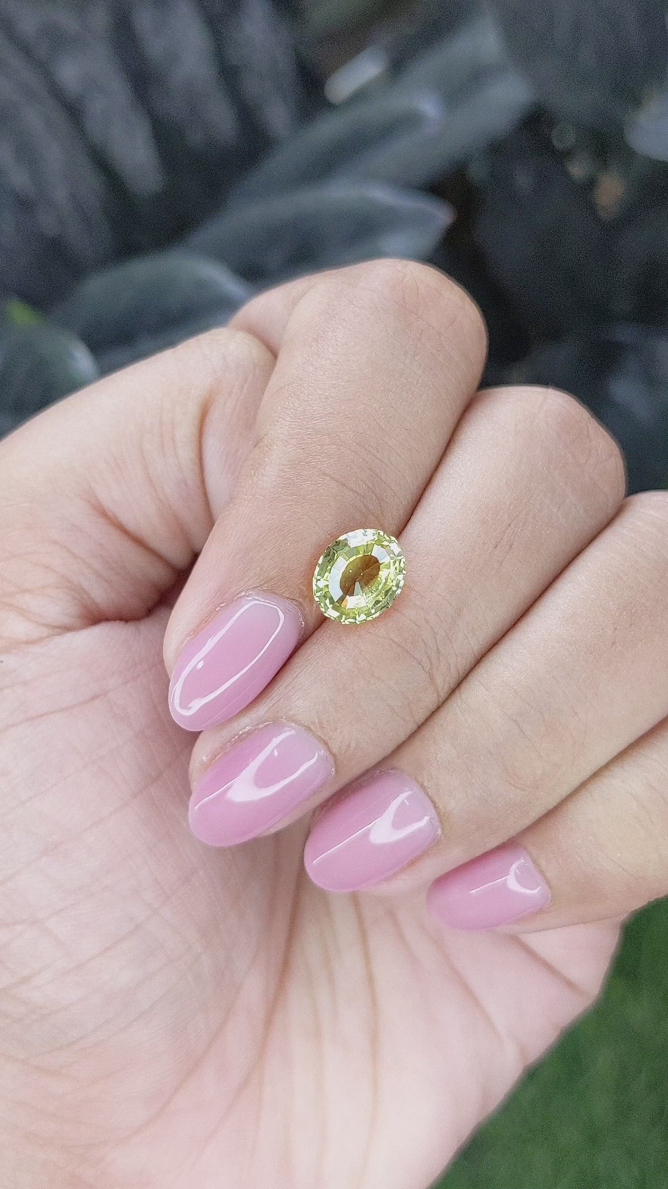 2.09 Ct. Greenish Yellow Sapphire from Madagascar Size Video