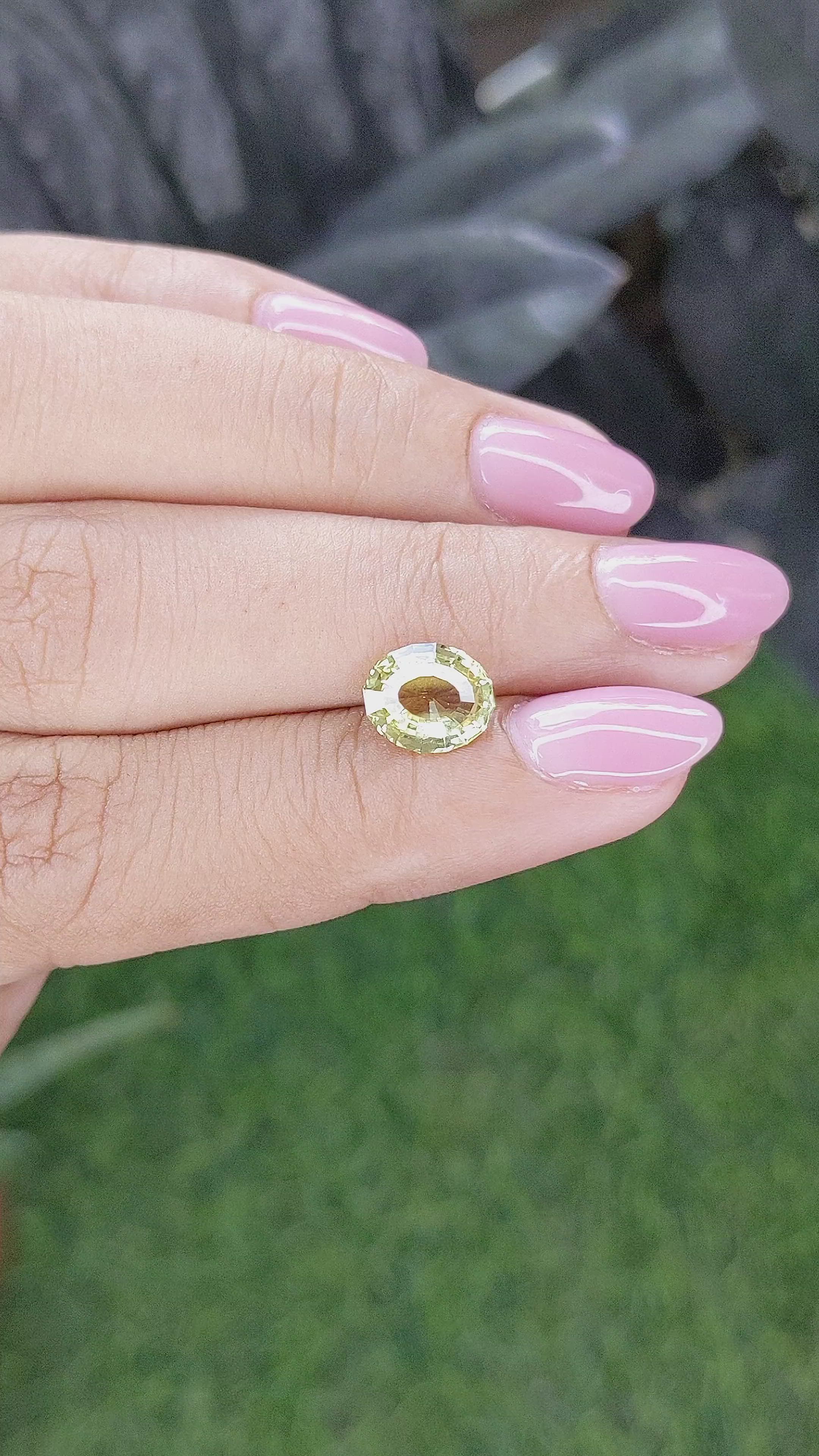 2.09 Ct. Greenish Yellow Sapphire from Madagascar Size Video