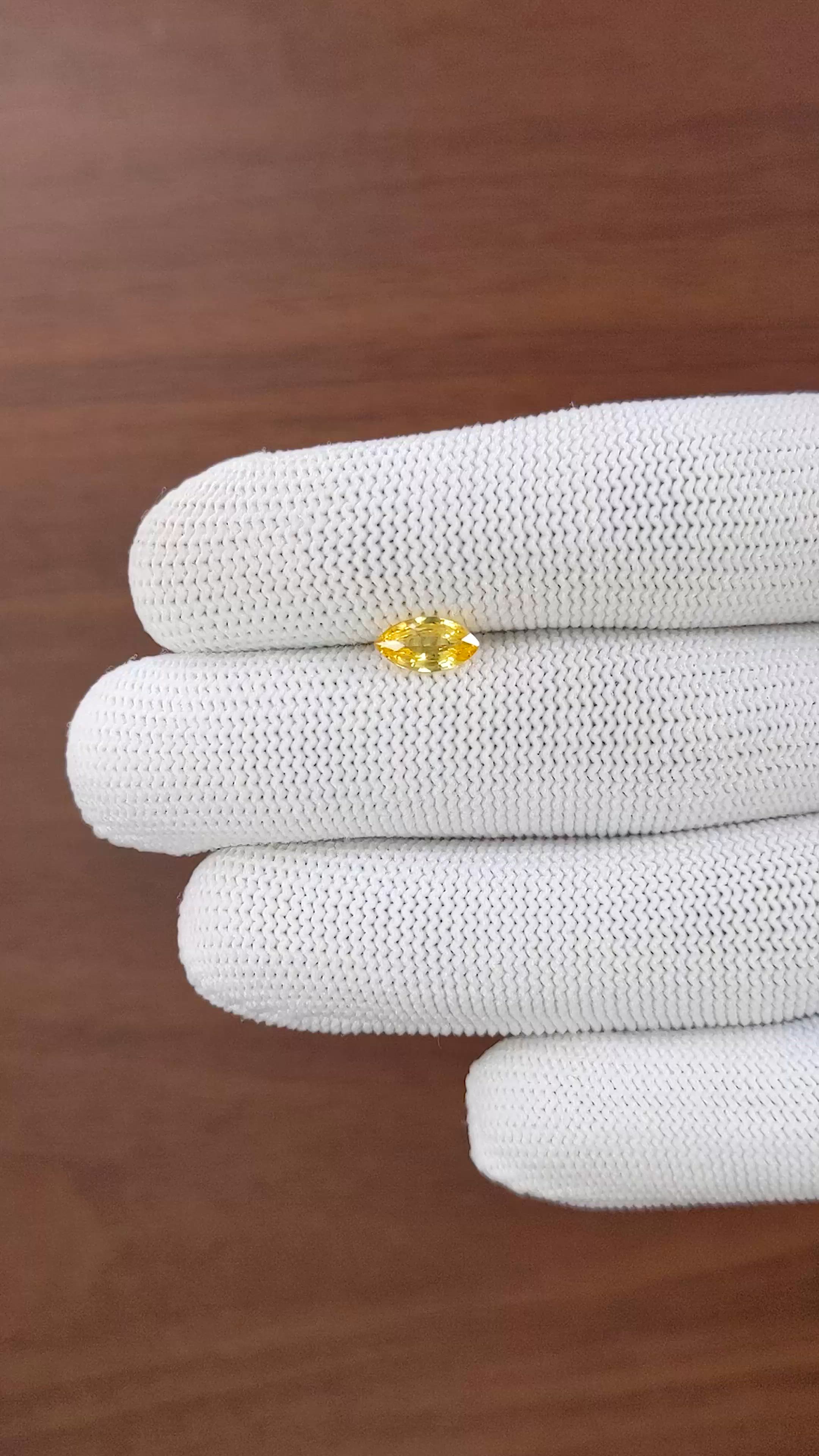 1.02 Ct. Yellow Sapphire from Ceylon (Sri Lanka) Size Video