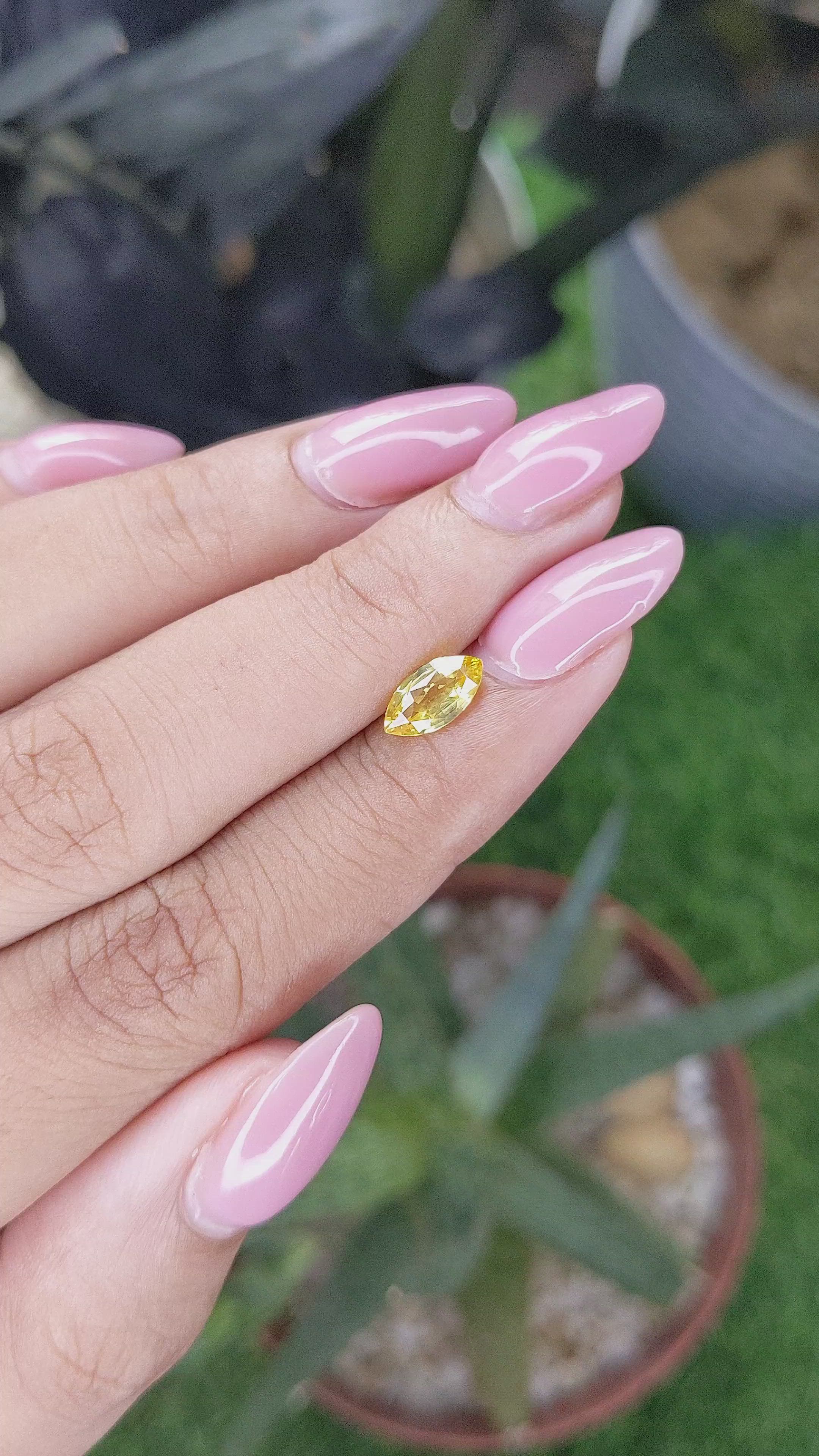 1.02 Ct. Yellow Sapphire from Ceylon (Sri Lanka) Size Video