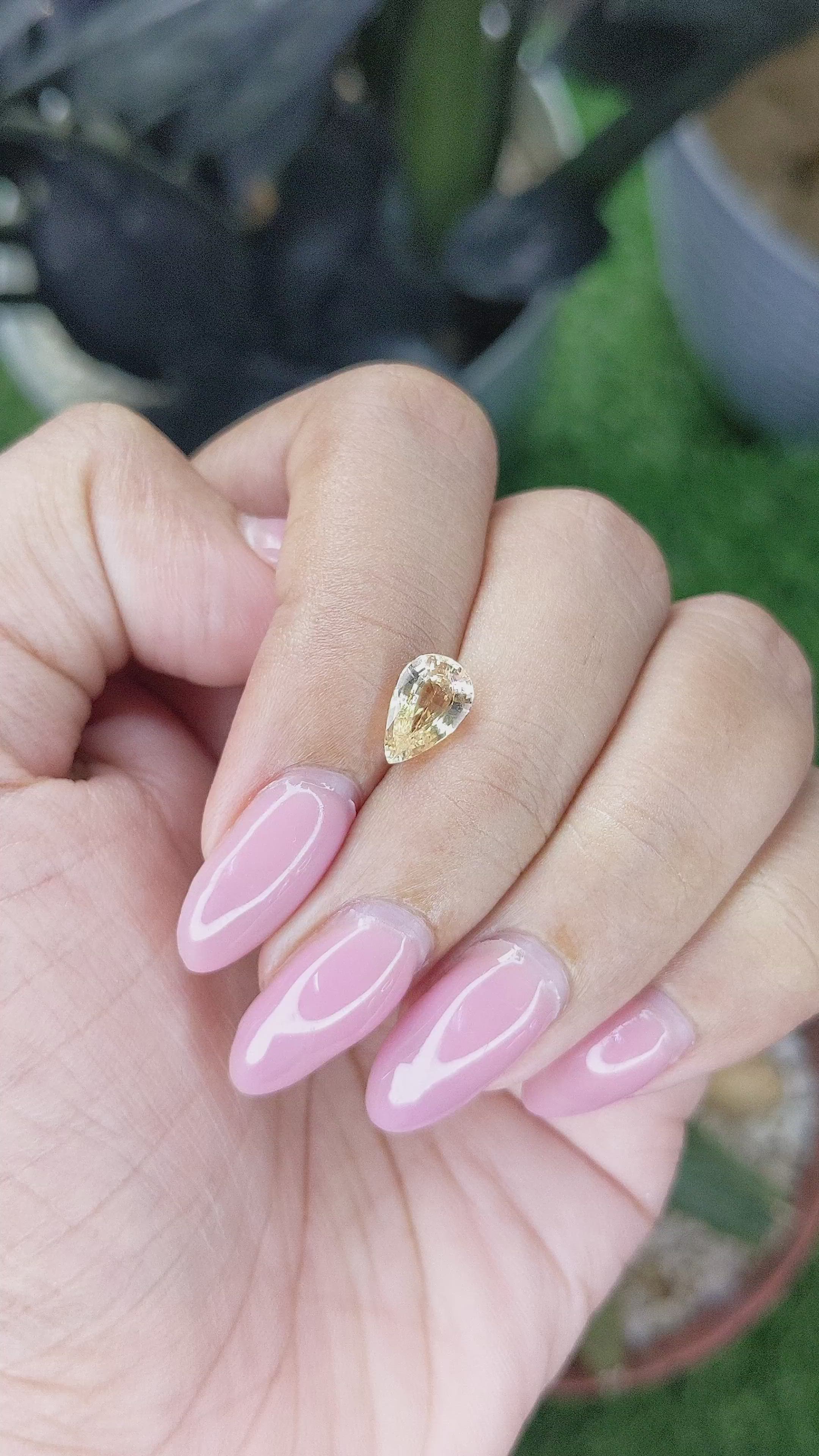 1.43 Ct. Yellow Sapphire from Madagascar Size Video