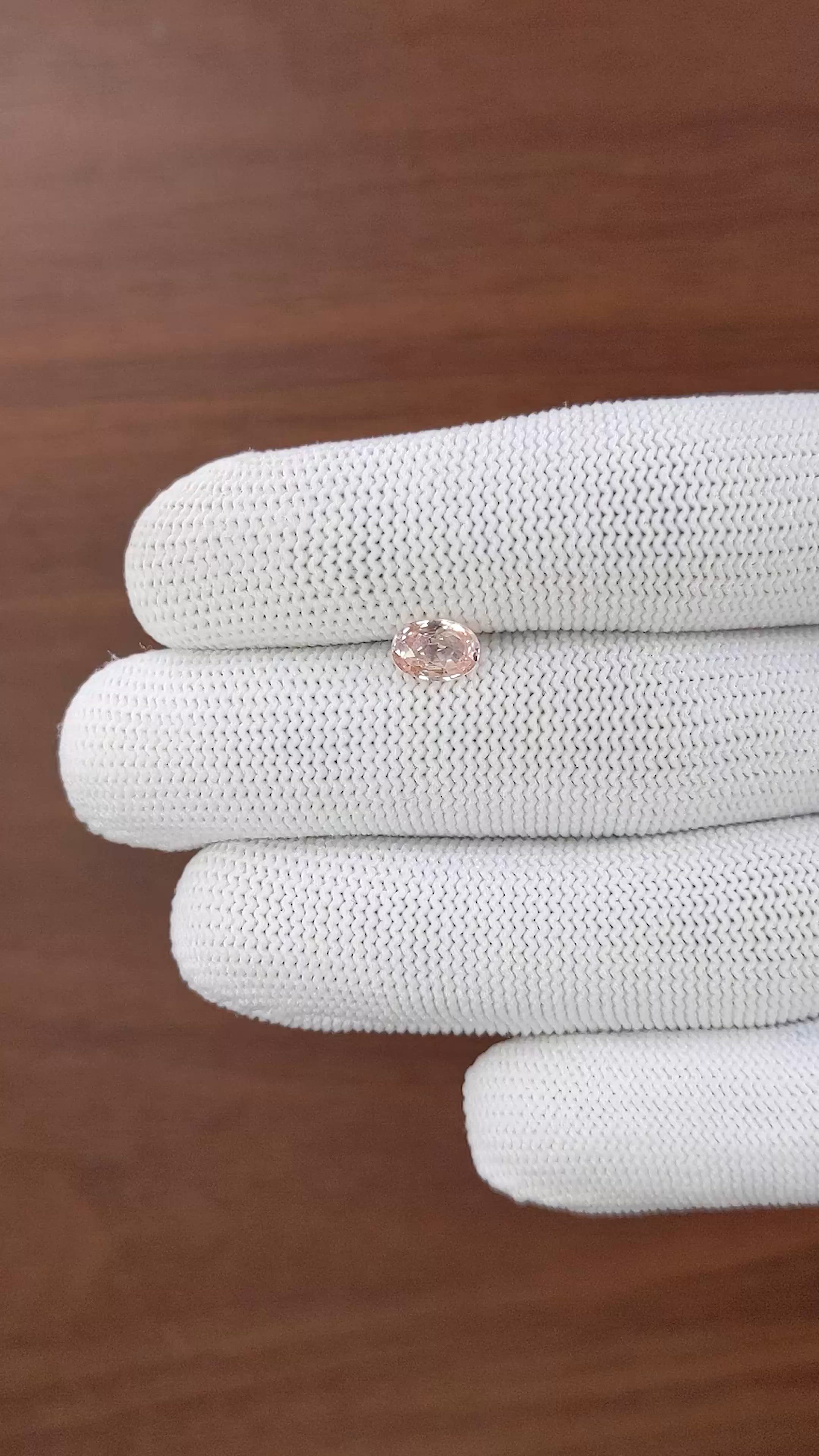 1.07 Ct. Peach Sapphire from Madagascar Size Video