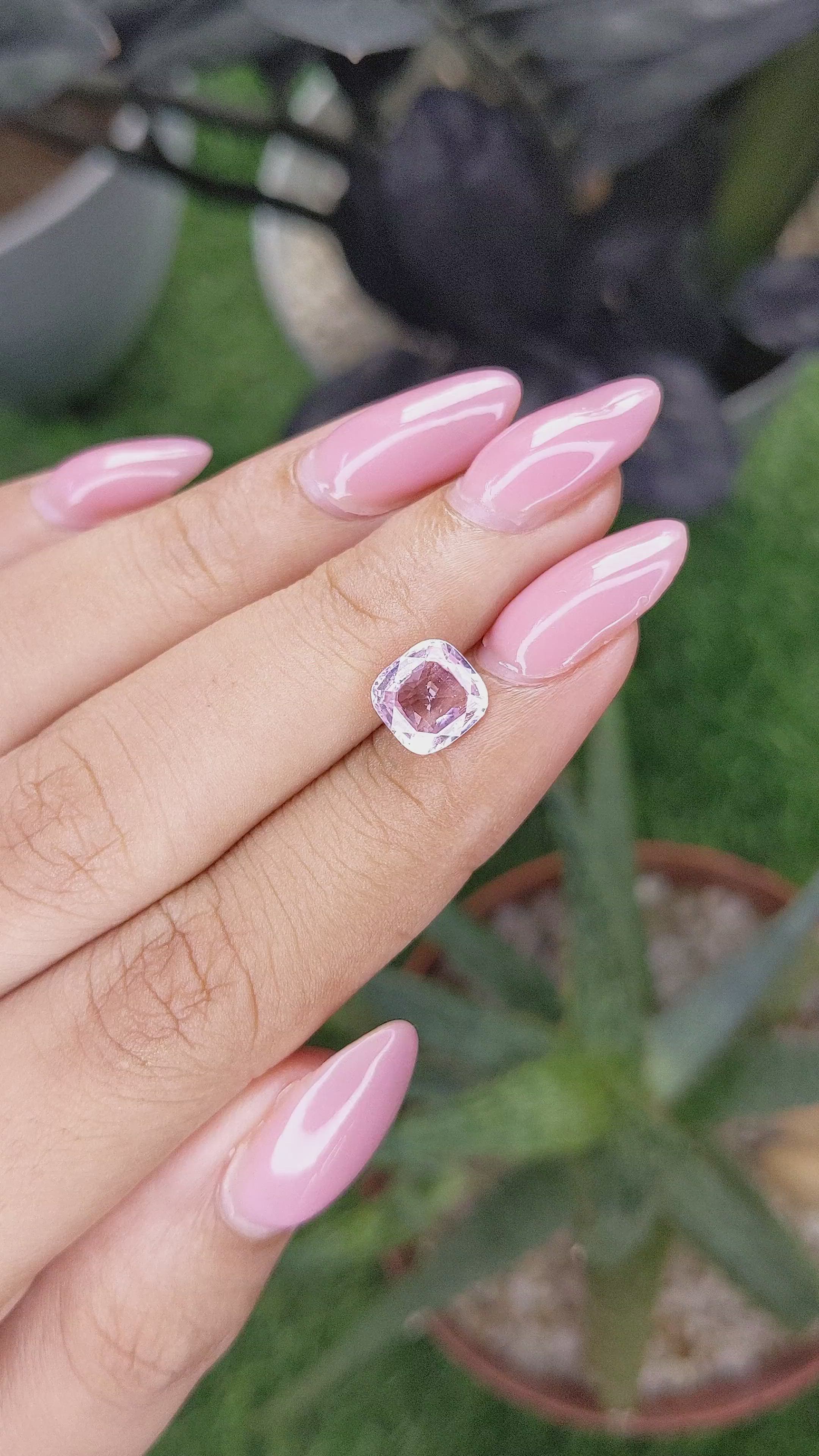2.06 Ct. Purplish Pink Sapphire from Madagascar Size Video