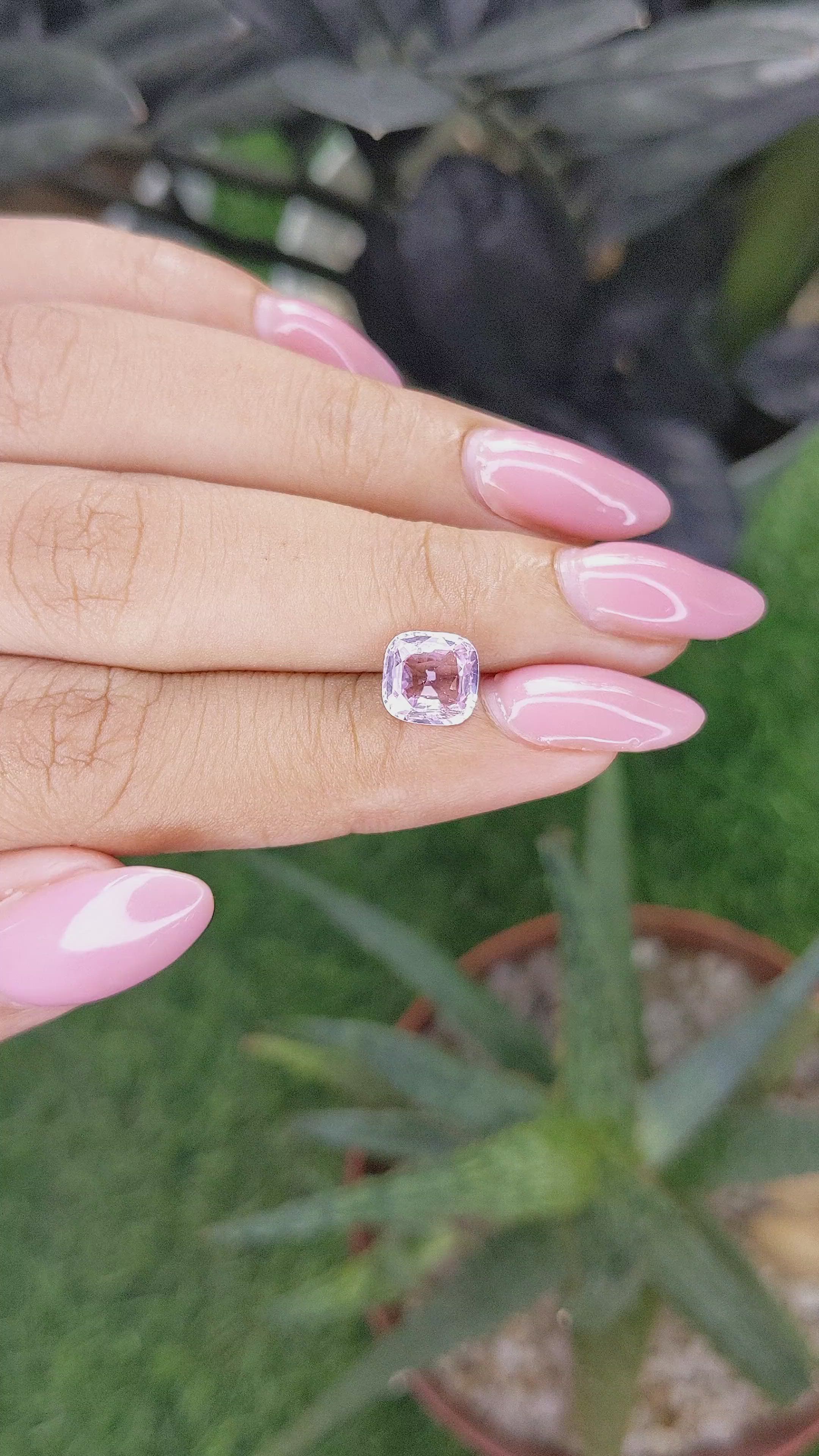 2.06 Ct. Purplish Pink Sapphire from Madagascar Size Video