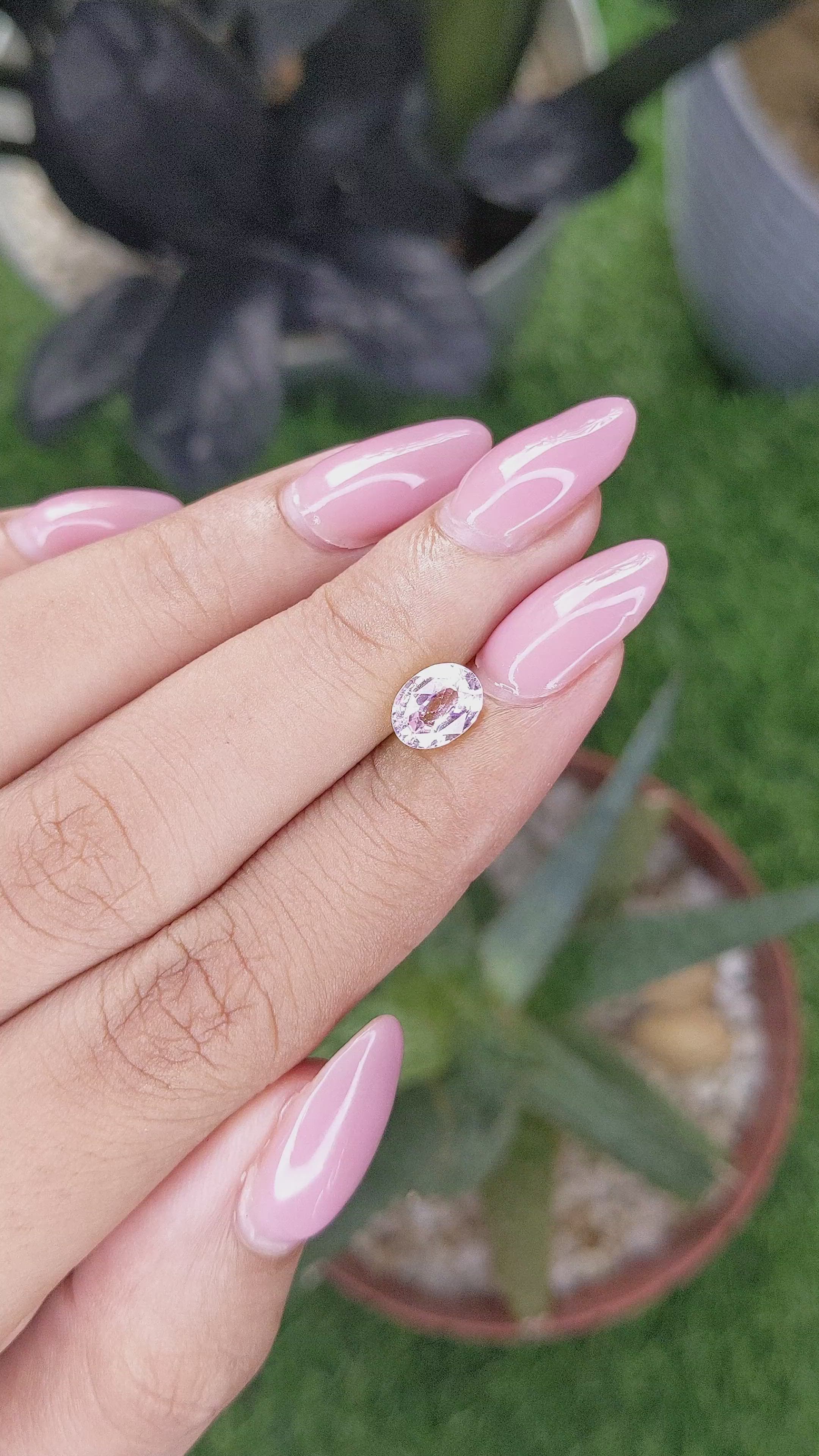 1.29 Ct. Purplish Pink Sapphire from Madagascar Size Video