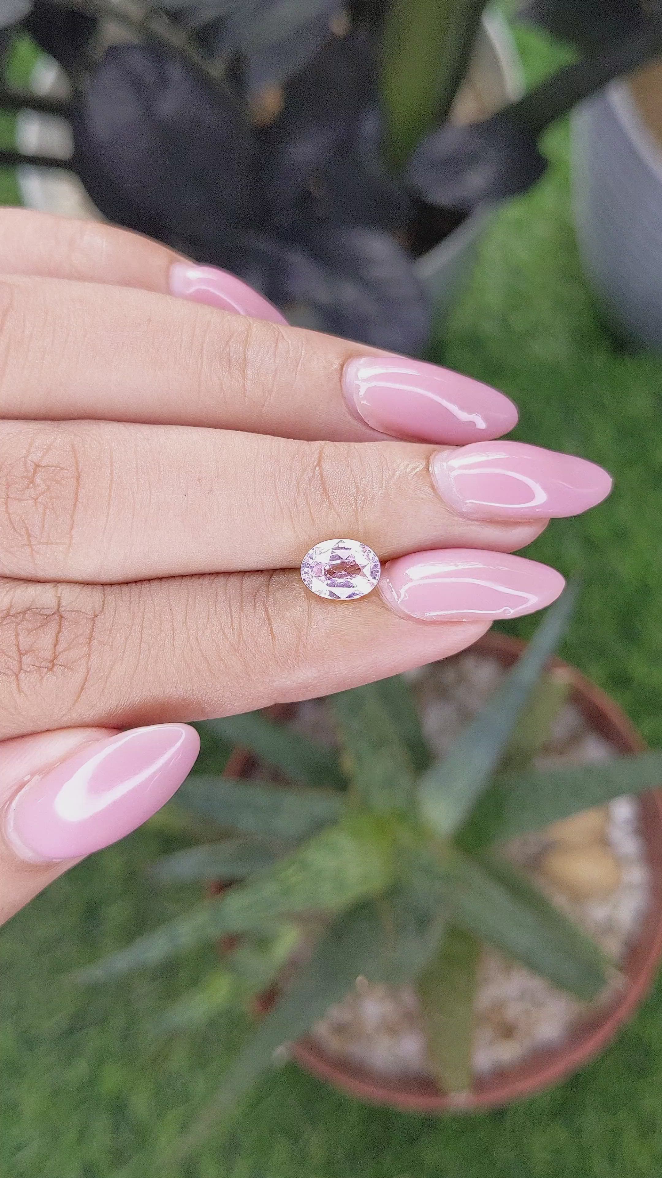 1.29 Ct. Purplish Pink Sapphire from Madagascar Size Video