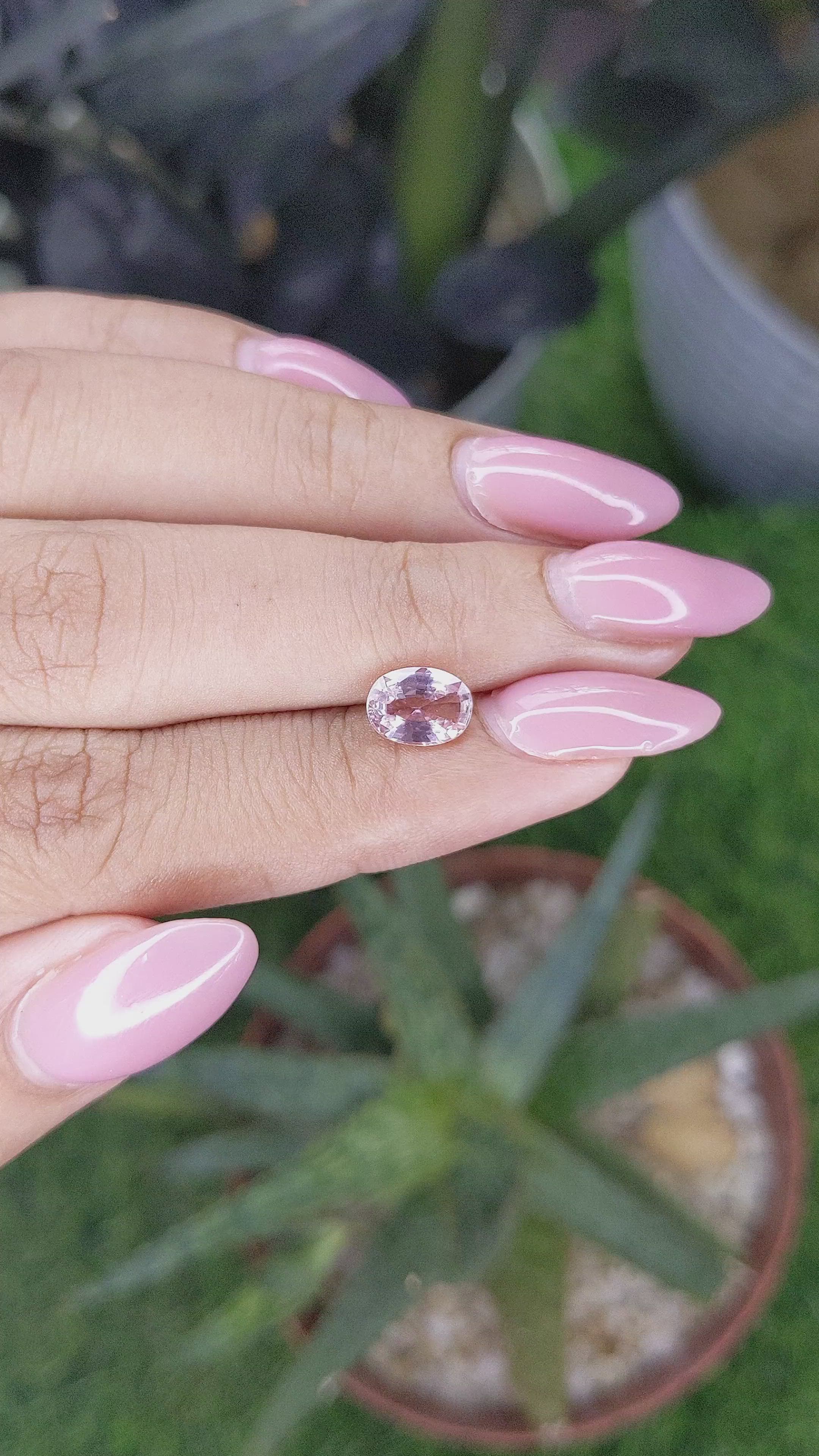 1.39 Ct. Purplish Pink Sapphire from Madagascar Size Video