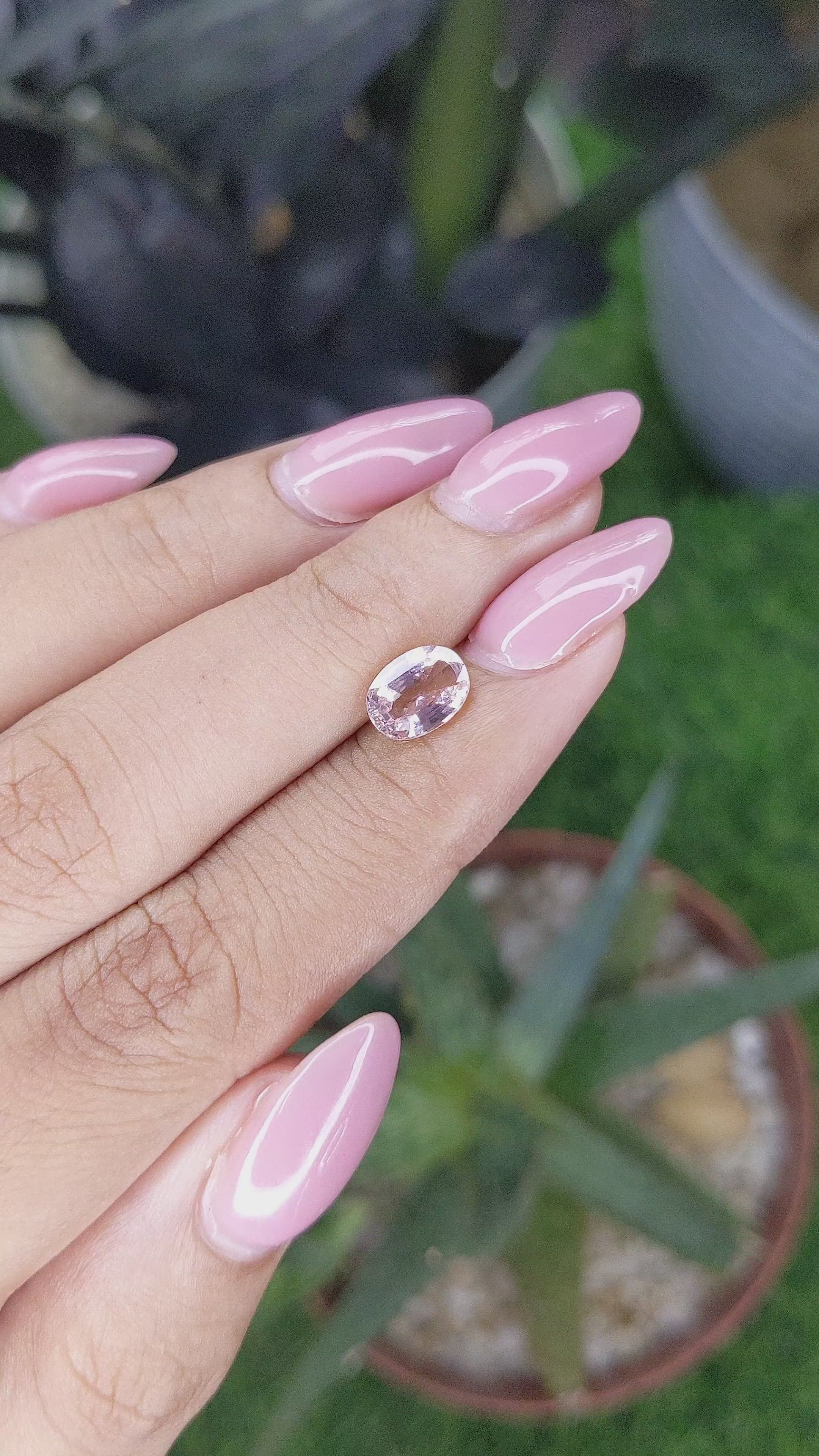 1.39 Ct. Purplish Pink Sapphire from Madagascar Size Video