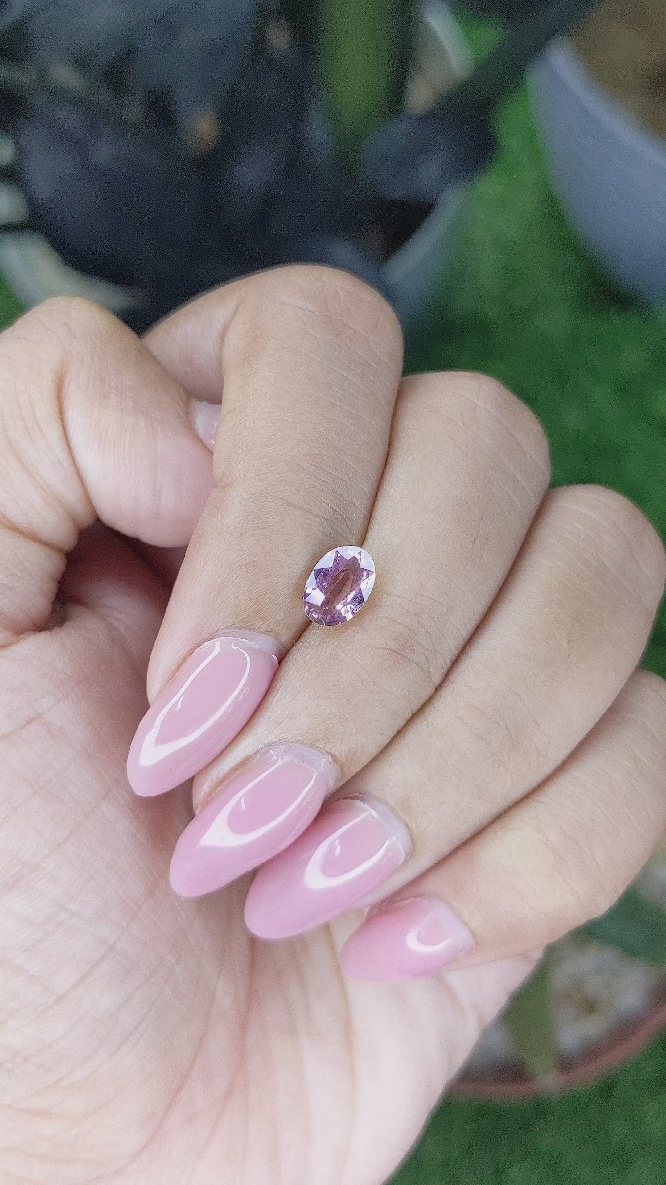 1.14 Ct. Pinkish Purple Sapphire from Madagascar Size Video