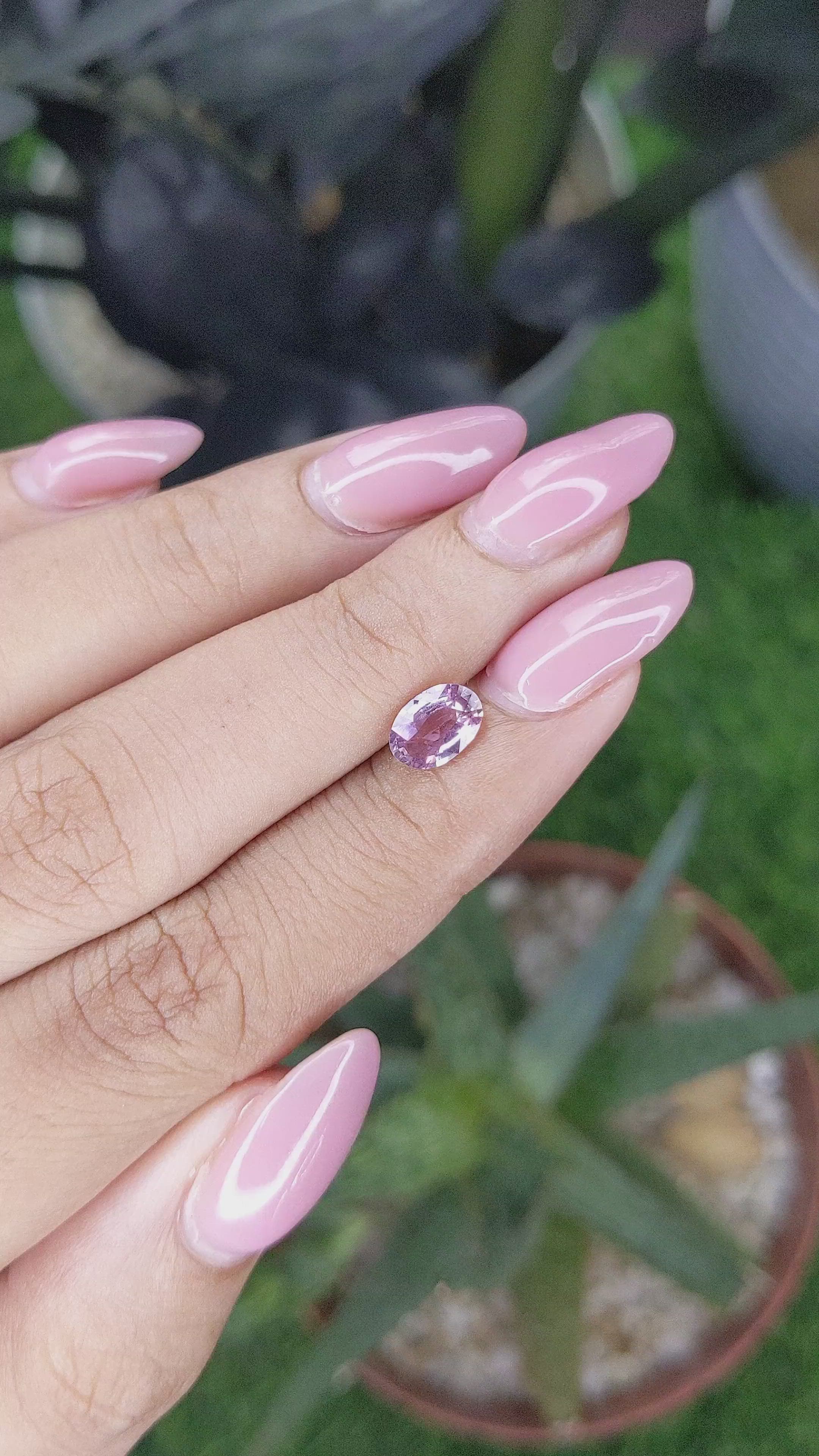 1.14 Ct. Pinkish Purple Sapphire from Madagascar Size Video