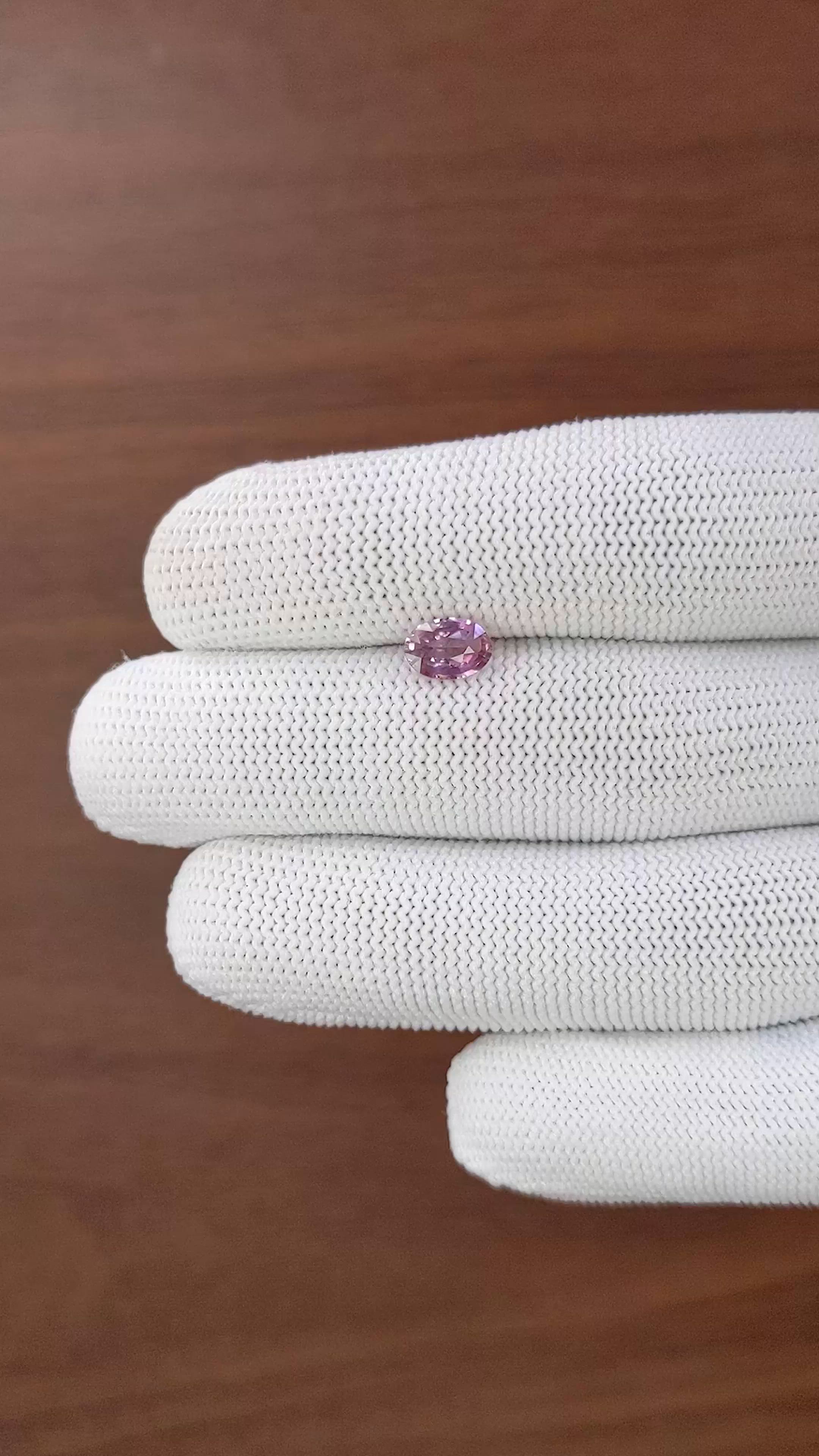 1.14 Ct. Pinkish Purple Sapphire from Madagascar Size Video