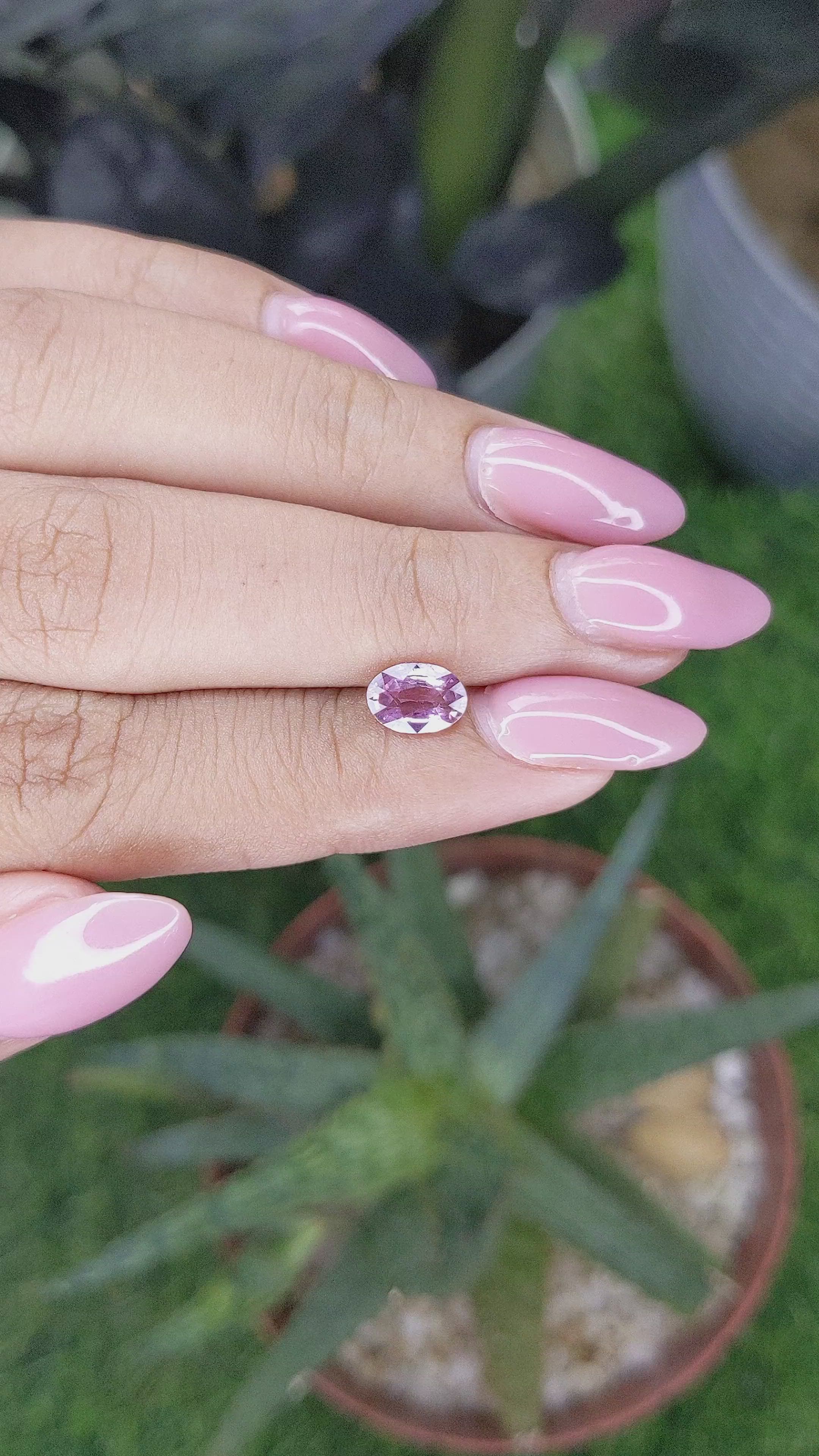 1.14 Ct. Pinkish Purple Sapphire from Madagascar Size Video
