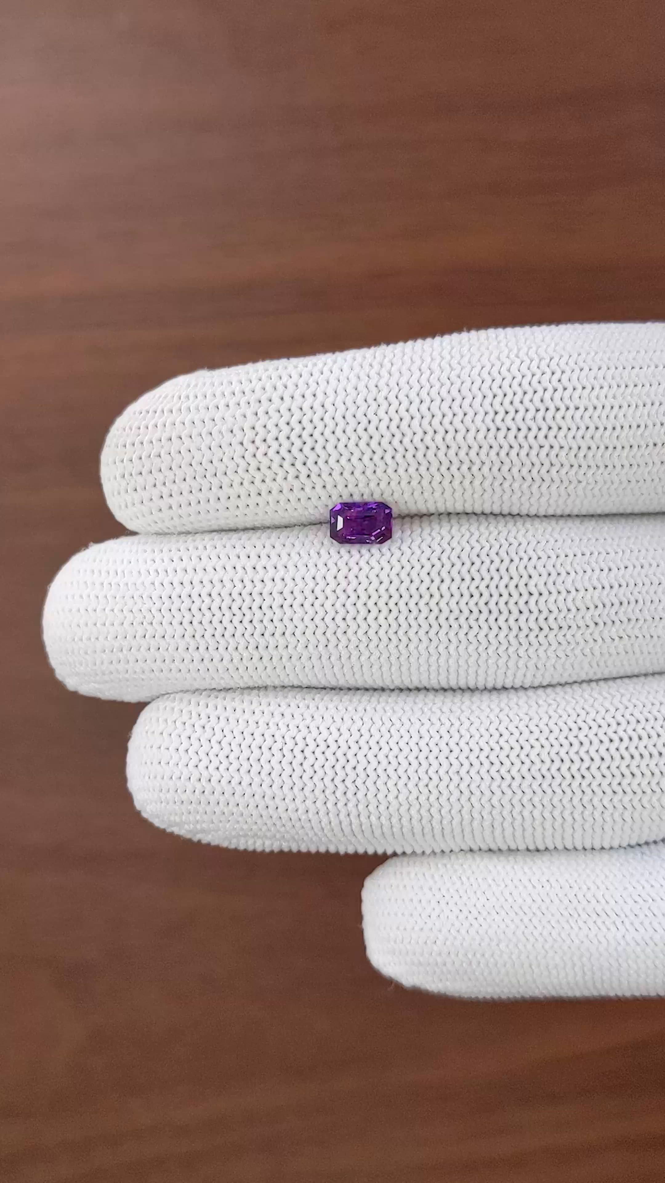 1.04 Ct. Purple Sapphire from Ceylon (Sri Lanka) Size Video