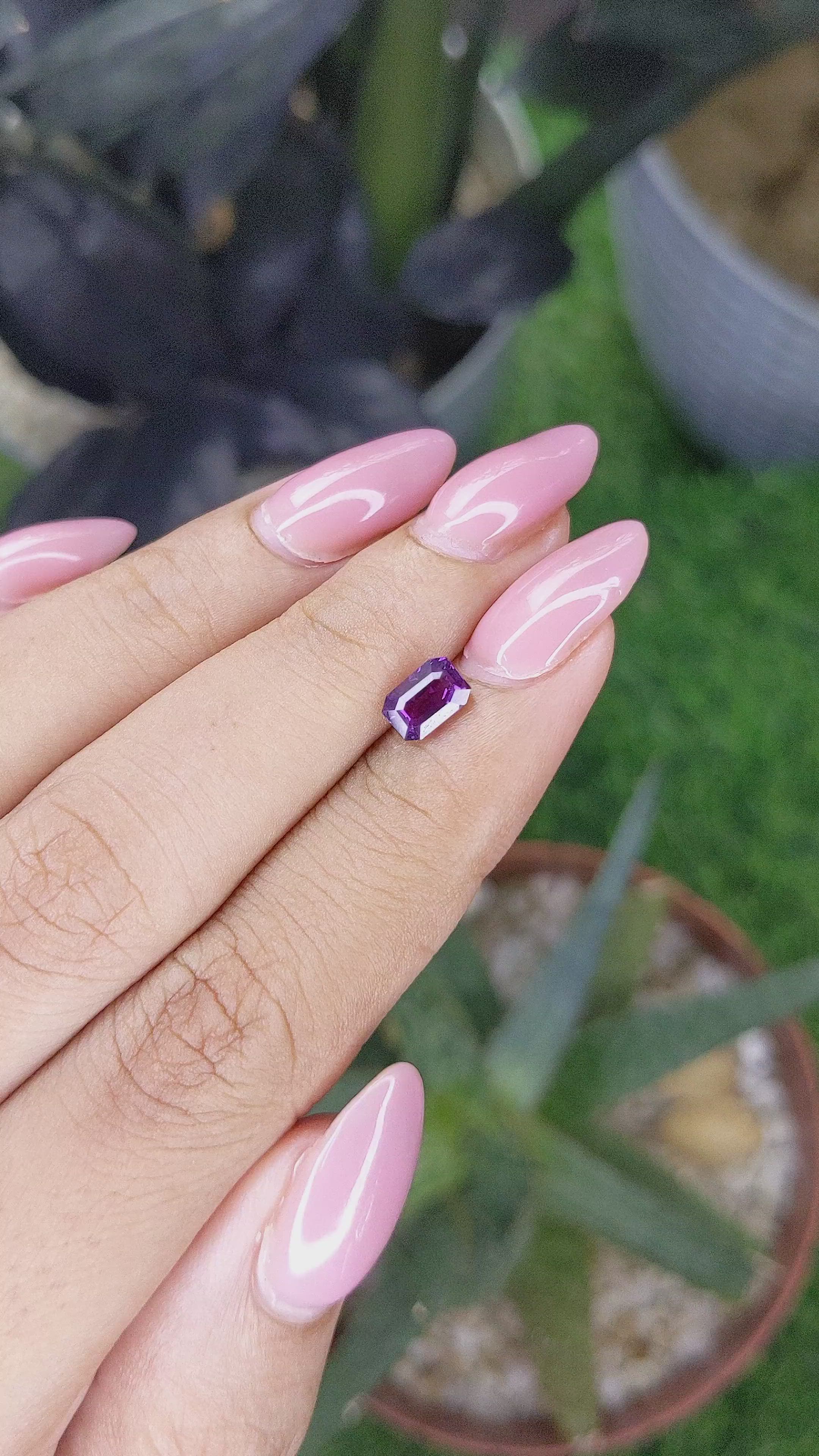 1.04 Ct. Purple Sapphire from Ceylon (Sri Lanka) Size Video