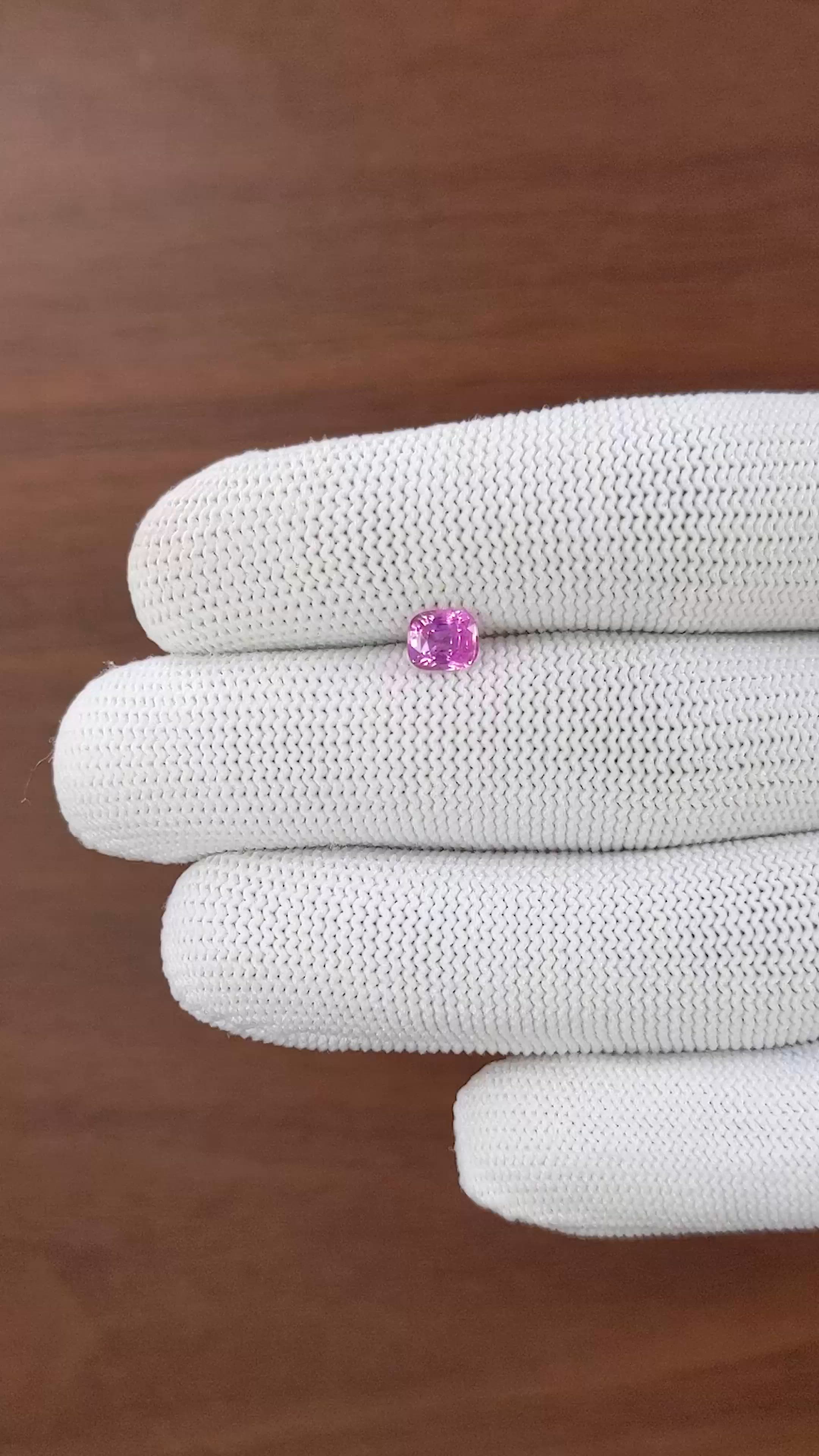 1.03 Ct. Pinkish Purple Sapphire from Ceylon (Sri Lanka) Size Video