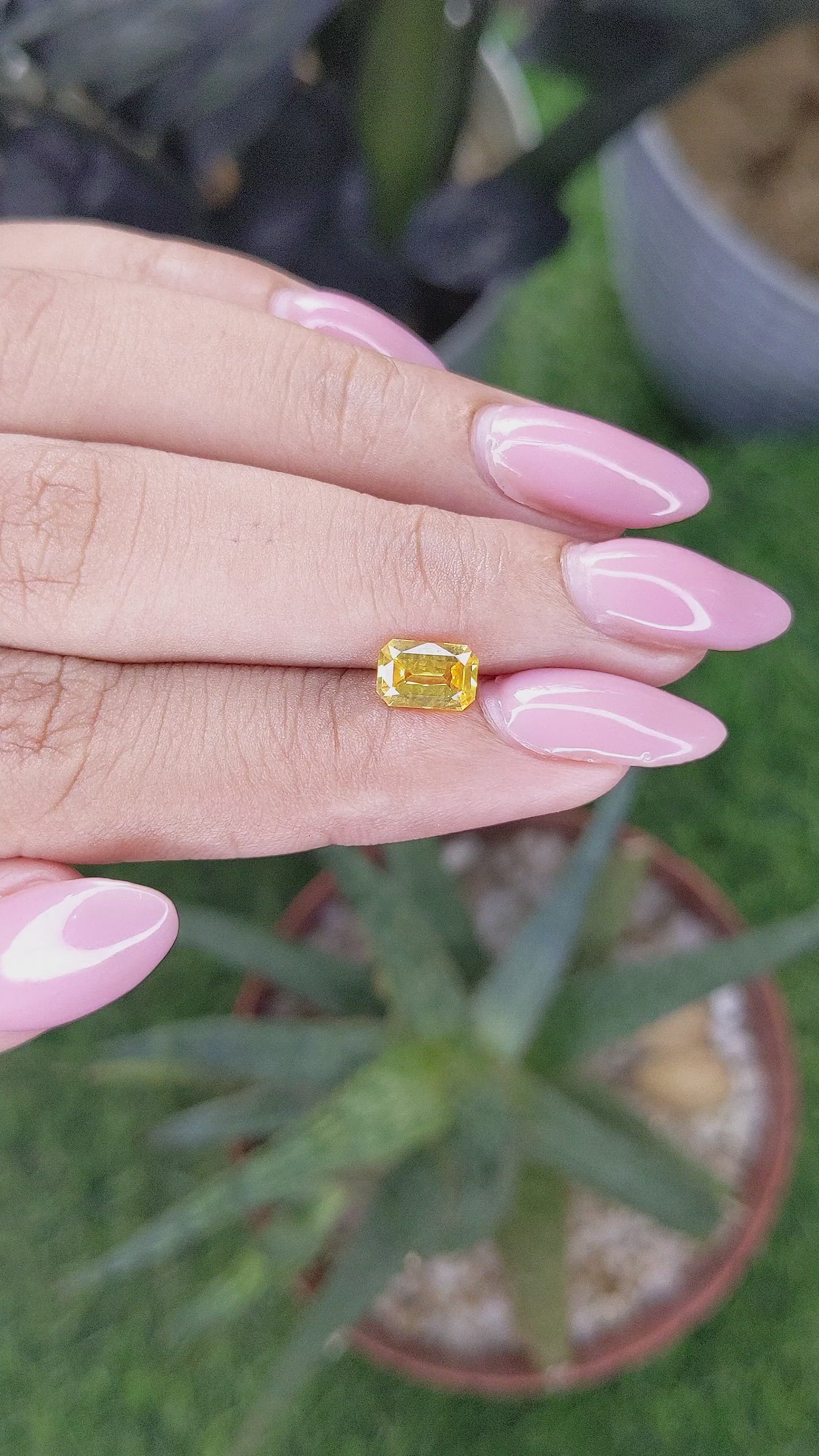 1.07 Ct. Yellow Sapphire from Ceylon (Sri Lanka) Size Video