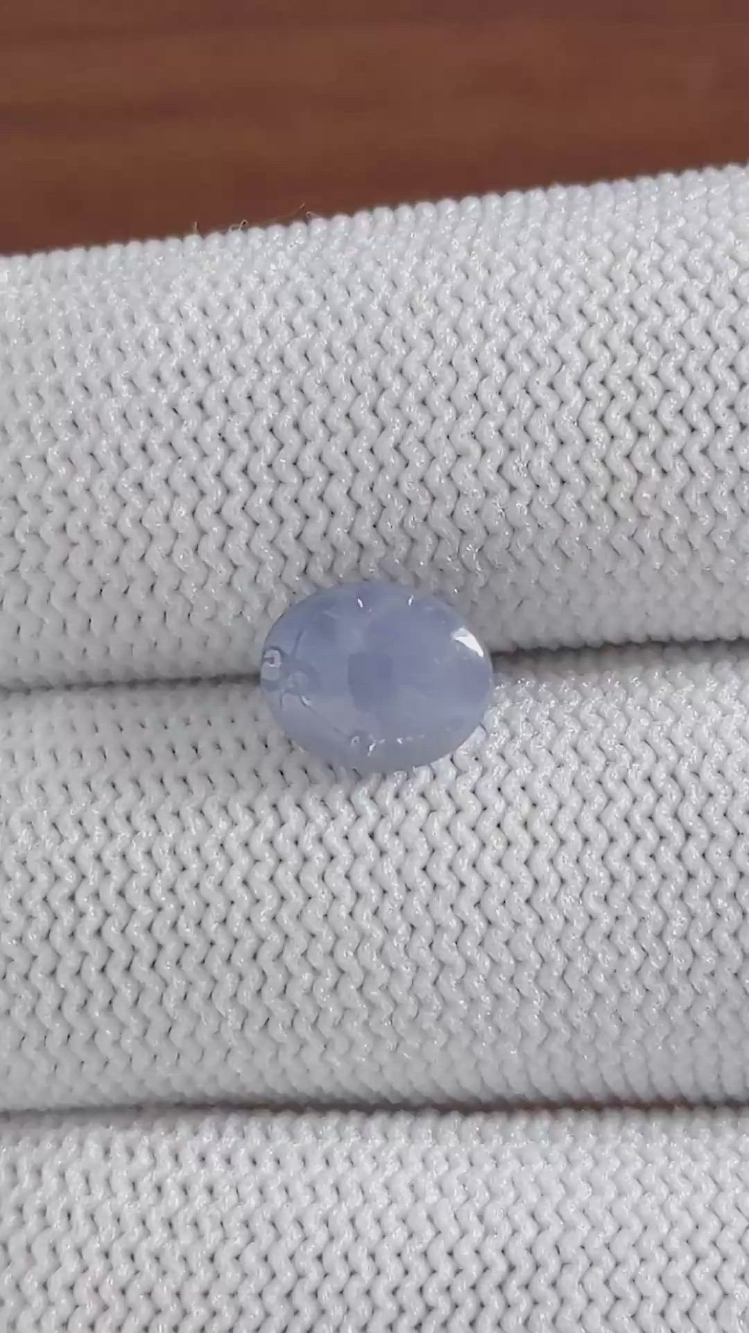 3.59 Ct. Bluish Grey Cabochon Star Sapphire from Ceylon (Sri Lanka) Size Video
