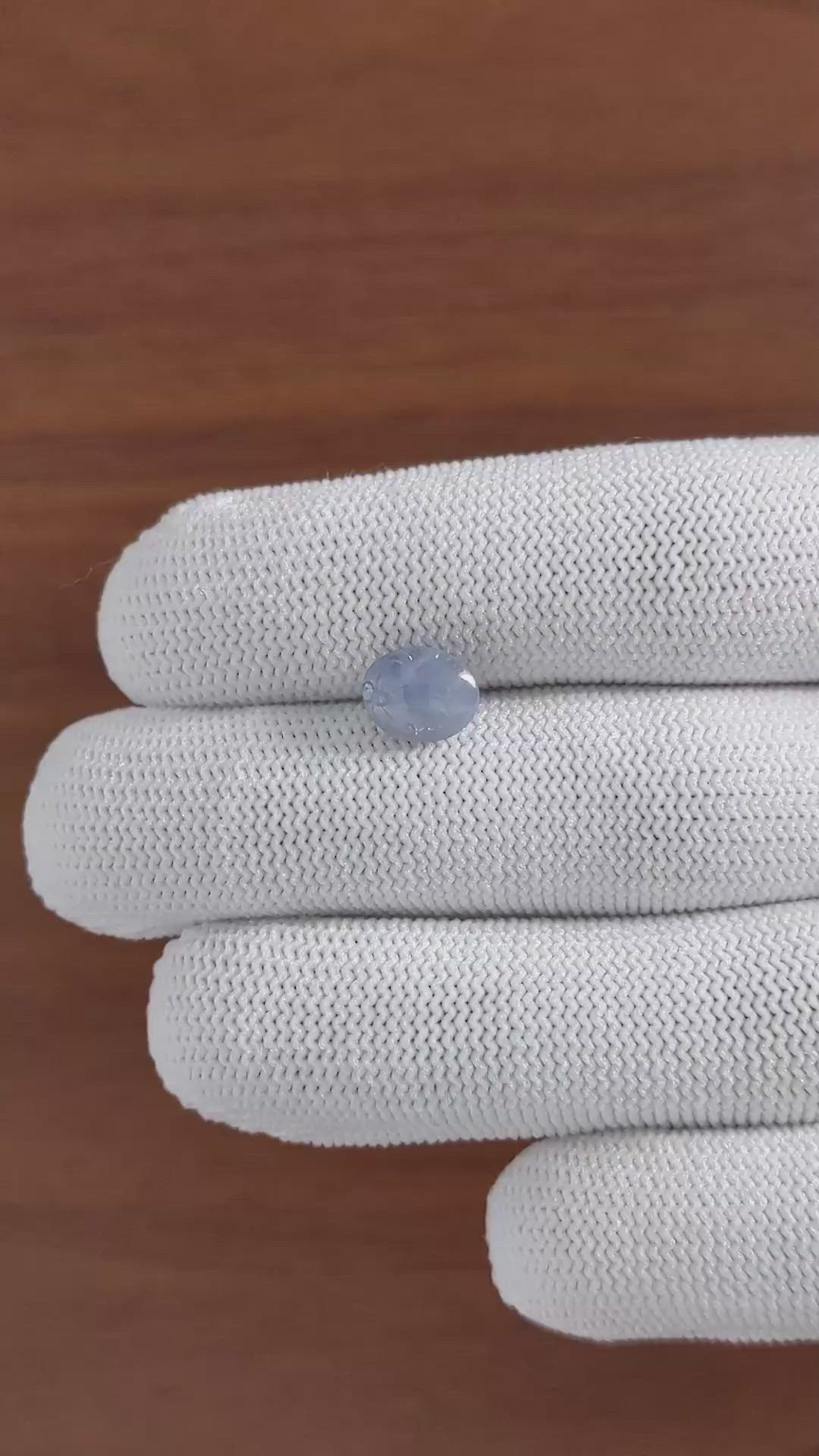 3.59 Ct. Bluish Grey Cabochon Star Sapphire from Ceylon (Sri Lanka) Size Video