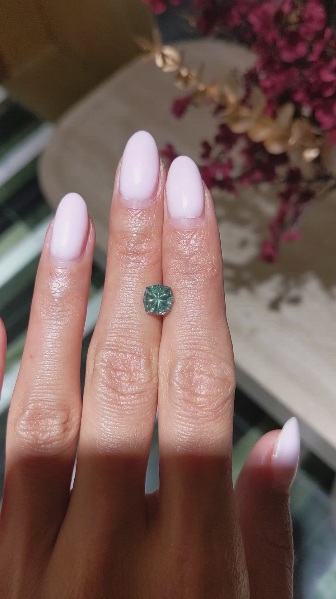 2.38 Ct. Bluish Green Sapphire from Montana Size Video
